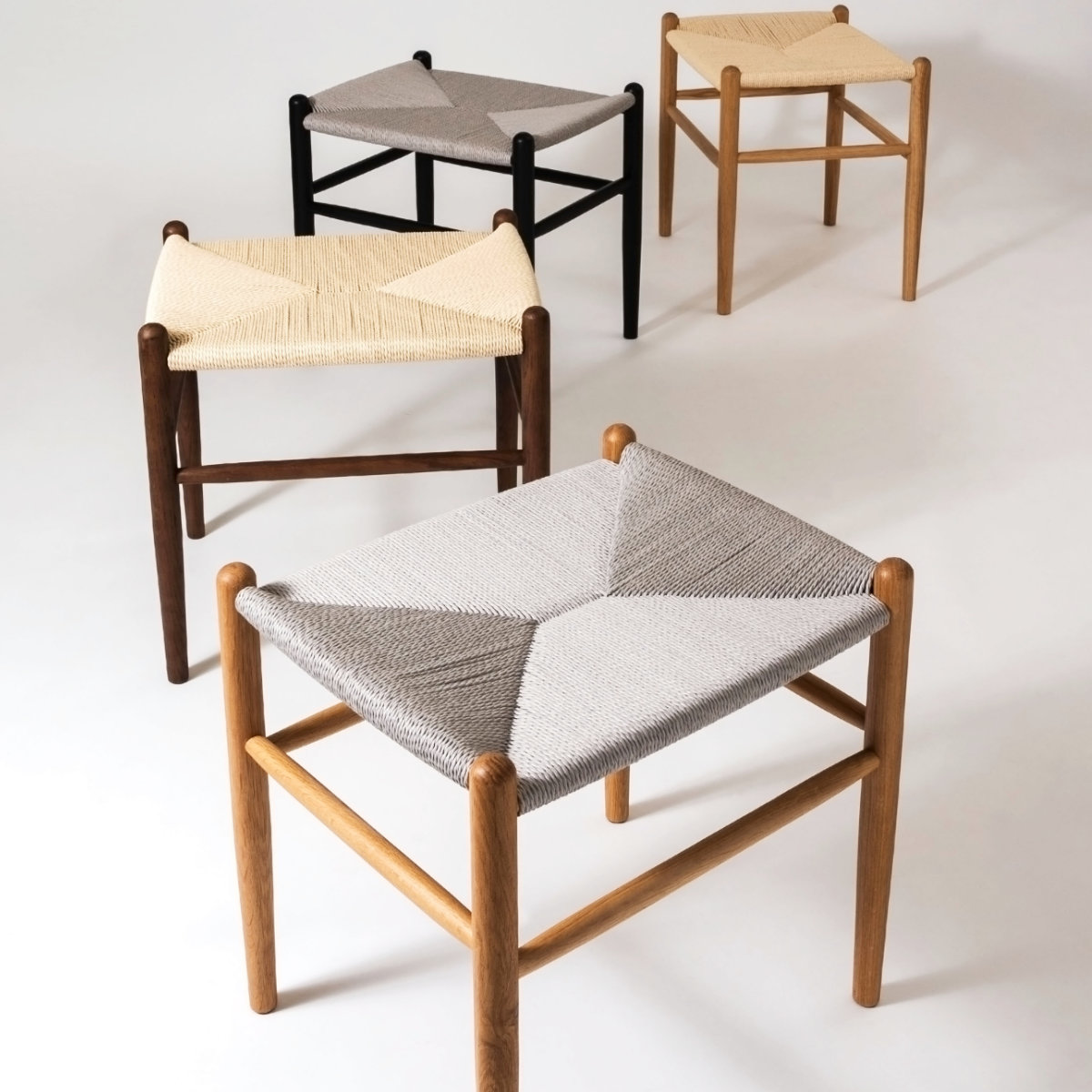 スツール 高さ48cm ペーパーコード トロープ form ( 完成品 チェア チェアー 木製 天然木 イス 椅子 いす 腰掛け ベントウッドチェア 四角 来客用 キッチン 玄関 補助 背もたれなし オーク ) 【ナチュラル】 ナチュラル