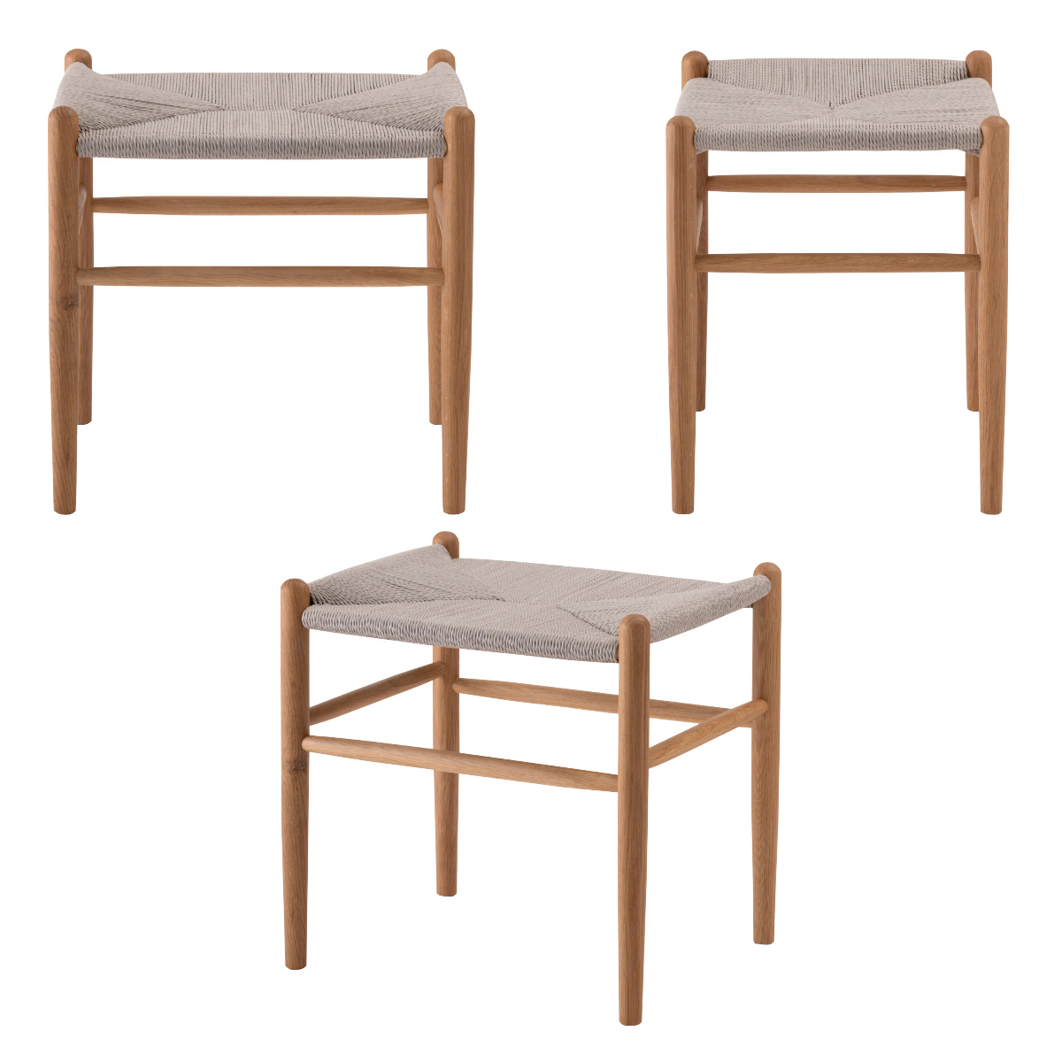 スツール 高さ48cm ペーパーコード トロープ form ( 完成品 チェア チェアー 木製 天然木 イス 椅子 いす 腰掛け ベントウッドチェア 四角 来客用 キッチン 玄関 補助 背もたれなし オーク ) 【ナチュラル】 ナチュラル