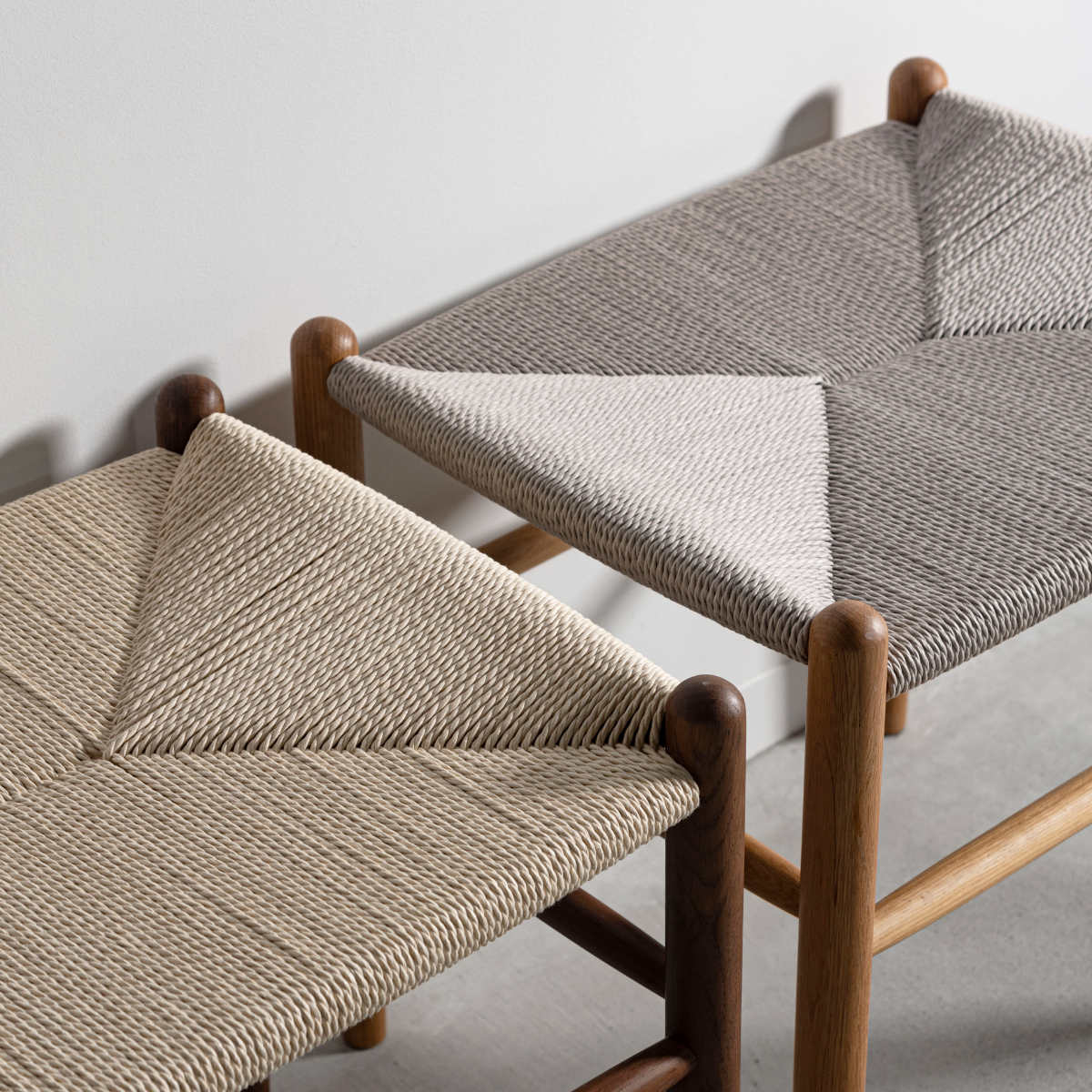 スツール 高さ48cm ペーパーコード トロープ form ( 完成品 チェア チェアー 木製 天然木 イス 椅子 いす 腰掛け ベントウッドチェア 四角 来客用 キッチン 玄関 補助 背もたれなし オーク ) 【ナチュラル】 ナチュラル