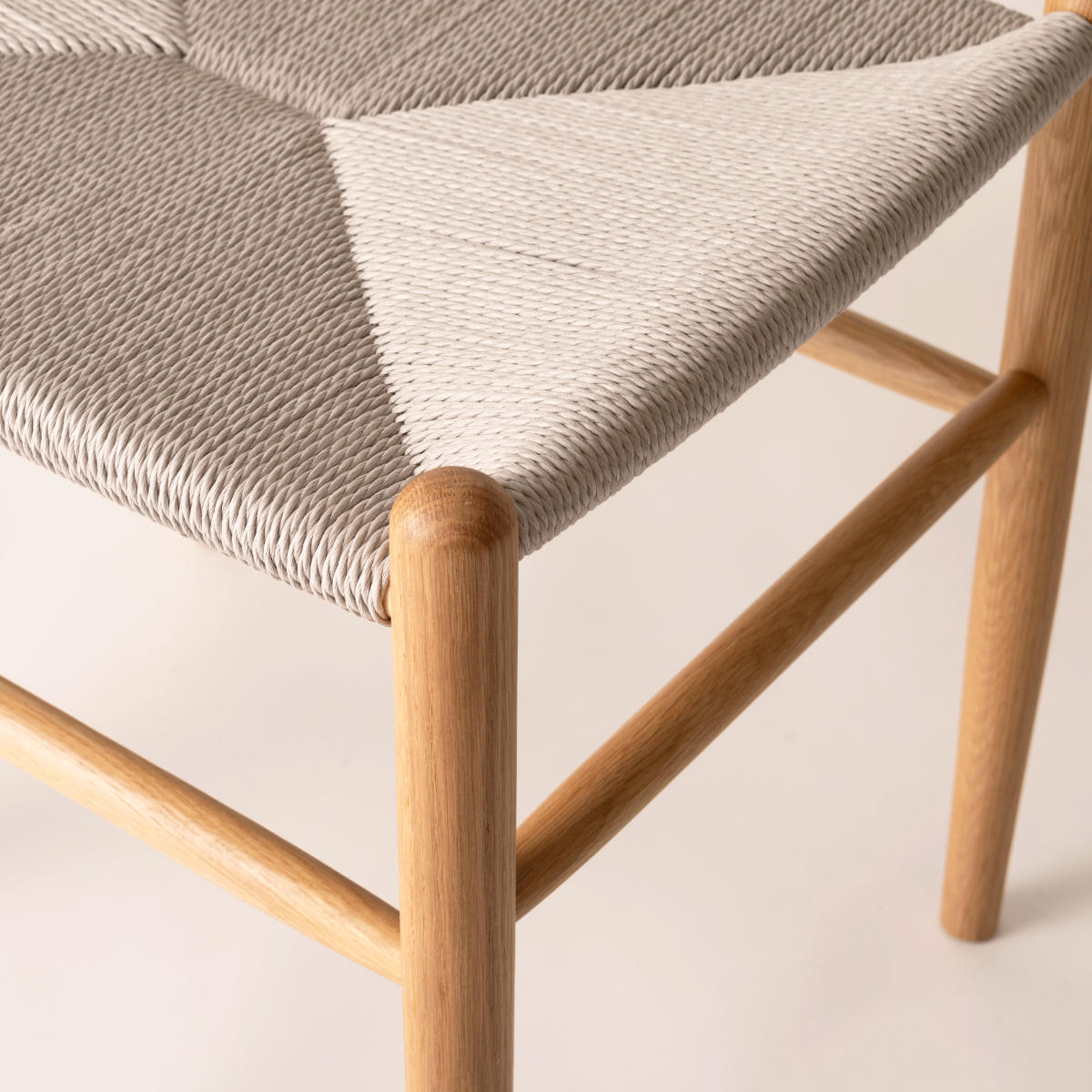 スツール 高さ48cm ペーパーコード トロープ form ( 完成品 チェア チェアー 木製 天然木 イス 椅子 いす 腰掛け ベントウッドチェア 四角 来客用 キッチン 玄関 補助 背もたれなし オーク ) 【ナチュラル】 ナチュラル