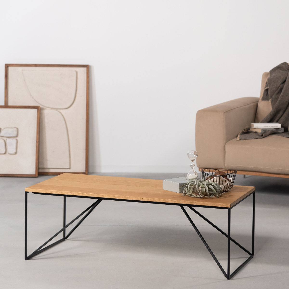 リビングテーブル 幅110cm シンプル センターテーブル クローブ form ( ローテーブル テーブル 机 長方形 木製 天然木 奥行50cm アイアン 細脚 完成品 リビング 木製テーブル おしゃれ コーヒーテーブル ) 【ブラウン】 ブラウン