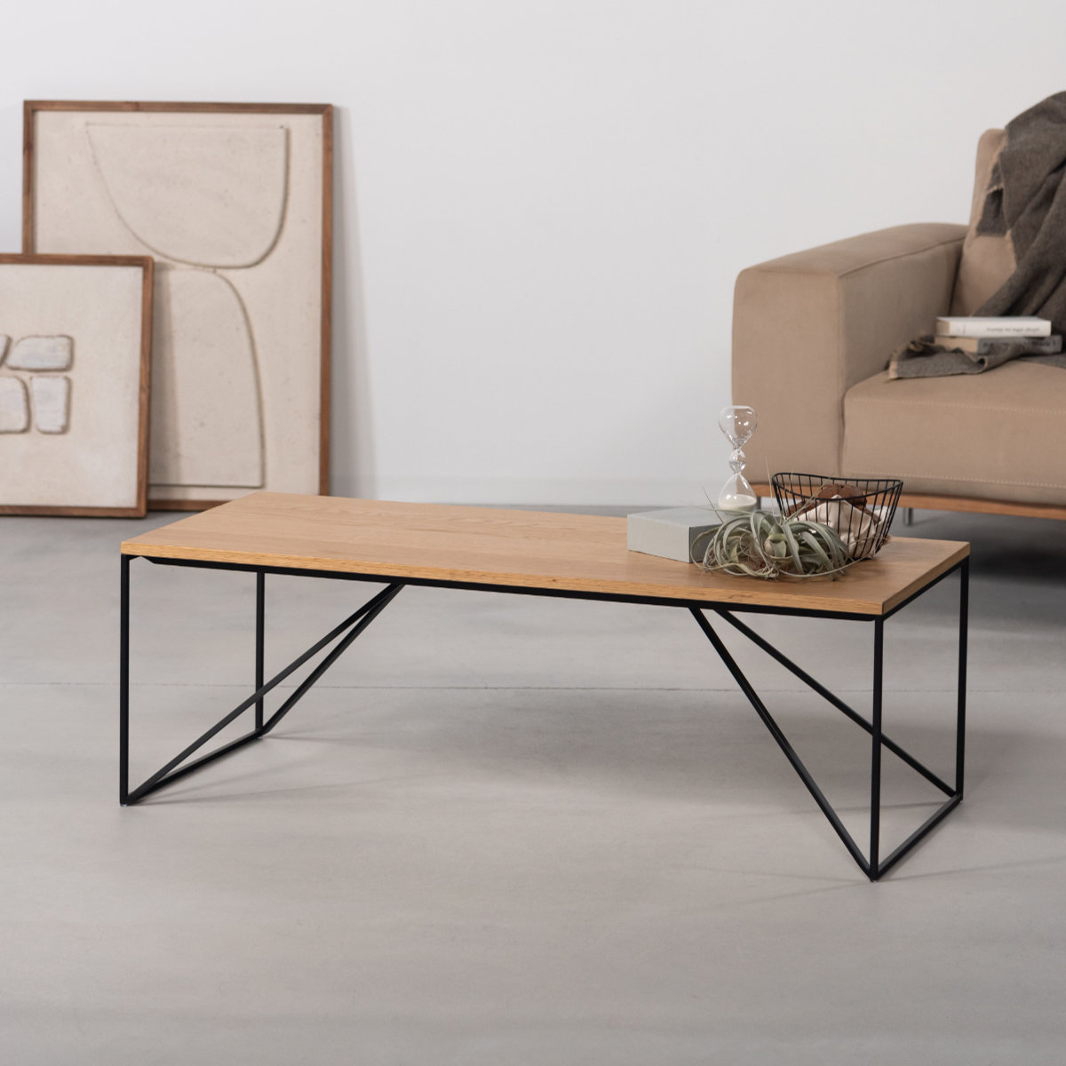 リビングテーブル 幅110cm シンプル センターテーブル クローブ form ( ローテーブル テーブル 机 長方形 木製 天然木 奥行50cm アイアン 細脚 完成品 リビング 木製テーブル おしゃれ コーヒーテーブル ) 【ブラウン】 ブラウン