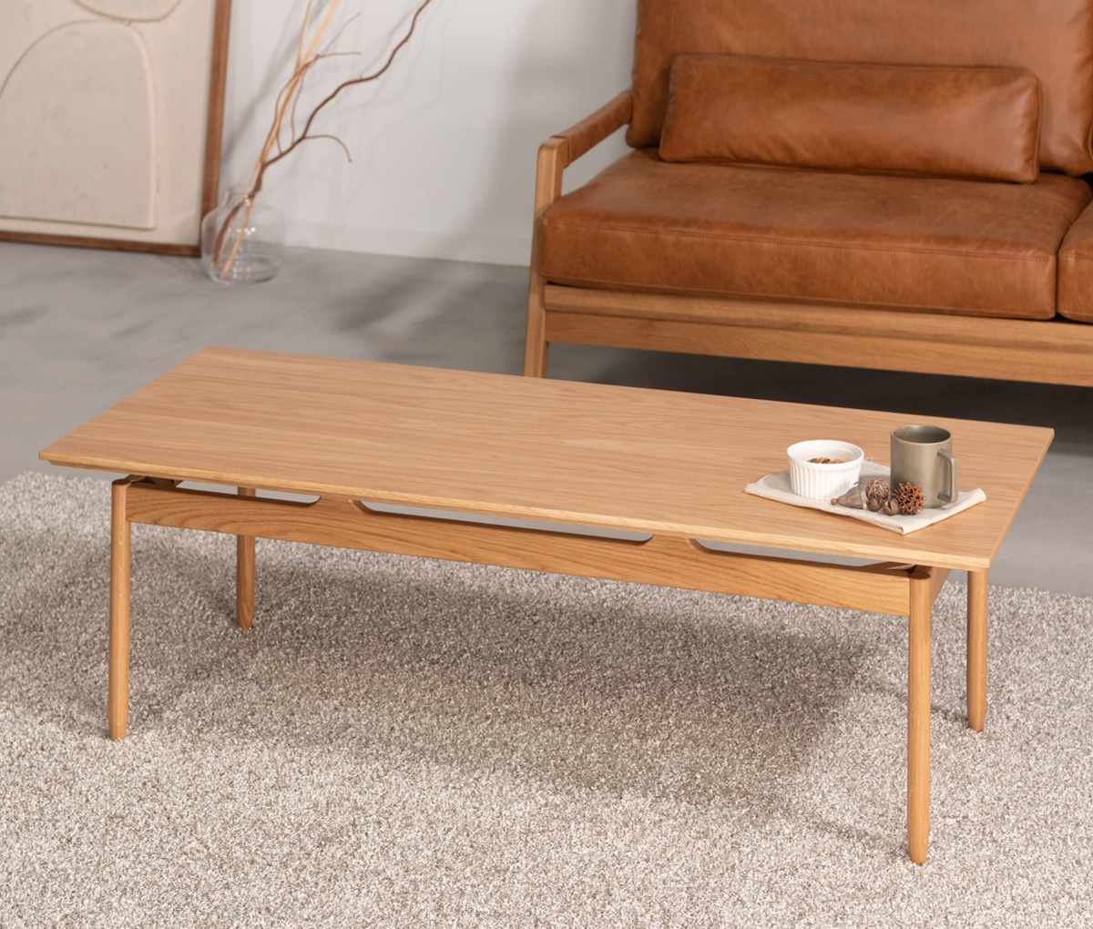 リビングテーブル 幅120cm センターテーブル サントリナ form ( ローテーブル テーブル 机 長方形 木製 天然木 奥行48cm リビング 木製テーブル おしゃれ コーヒーテーブル 幕板 ) 【ブラウン】 ブラウン