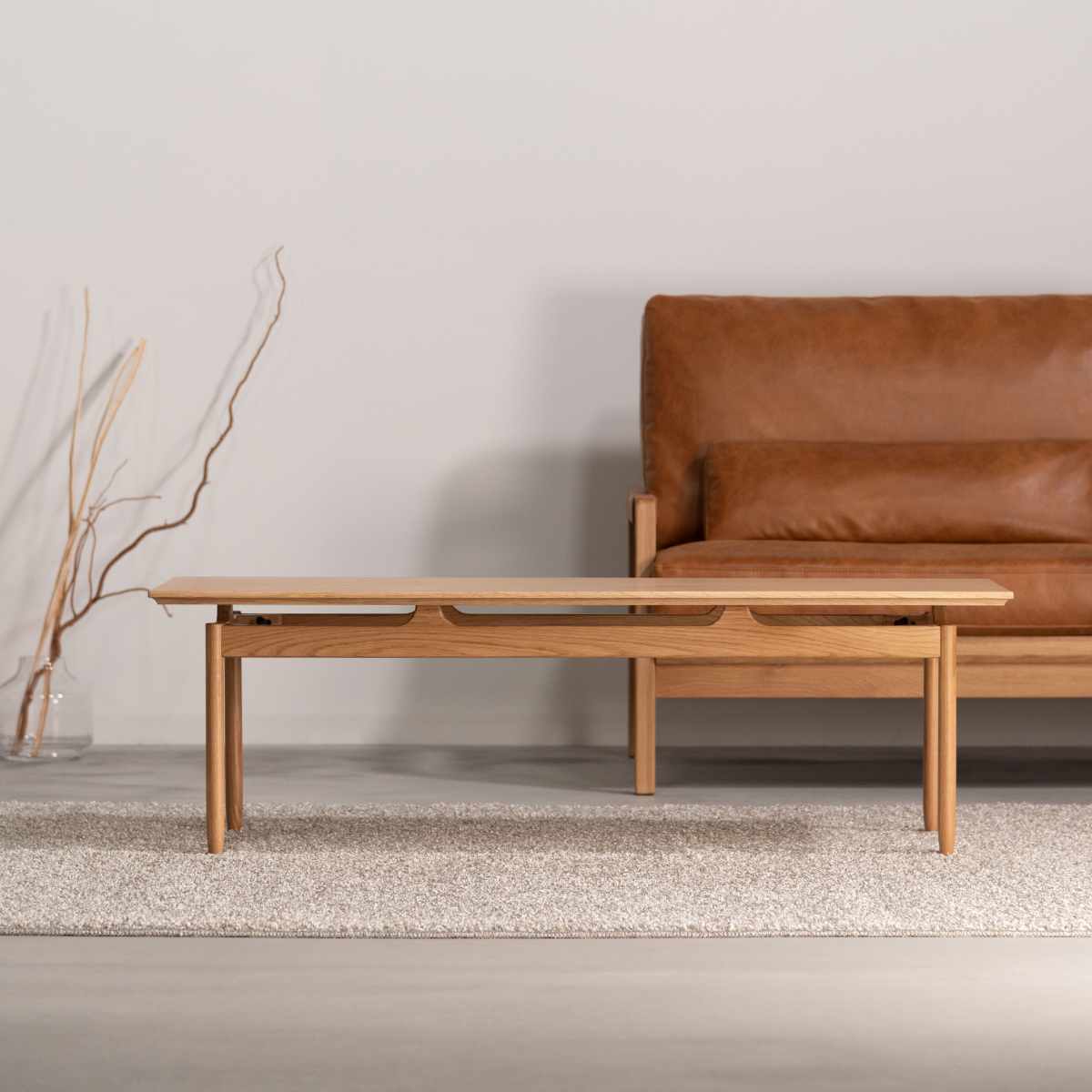 リビングテーブル 幅120cm センターテーブル サントリナ form ( ローテーブル テーブル 机 長方形 木製 天然木 奥行48cm リビング 木製テーブル おしゃれ コーヒーテーブル 幕板 ) 【ブラウン】 ブラウン