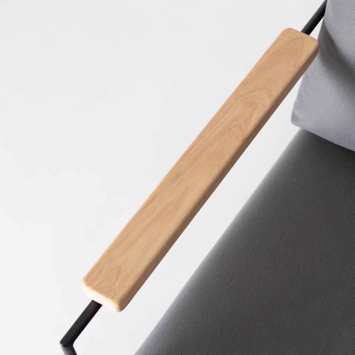 ラウンジチェア 座面高43cm 肘付 リビングチェア アニス form ( チェア 椅子 イス パーソナルチェア ファブリック スチール 肘掛け チェアー いす リビング アームチェア 天然木 木製 肘付き ) 【グレー】 グレー