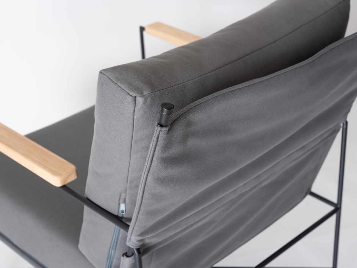 ラウンジチェア 座面高43cm 肘付 リビングチェア アニス form ( チェア 椅子 イス パーソナルチェア ファブリック スチール 肘掛け チェアー いす リビング アームチェア 天然木 木製 肘付き ) 【グレー】 グレー