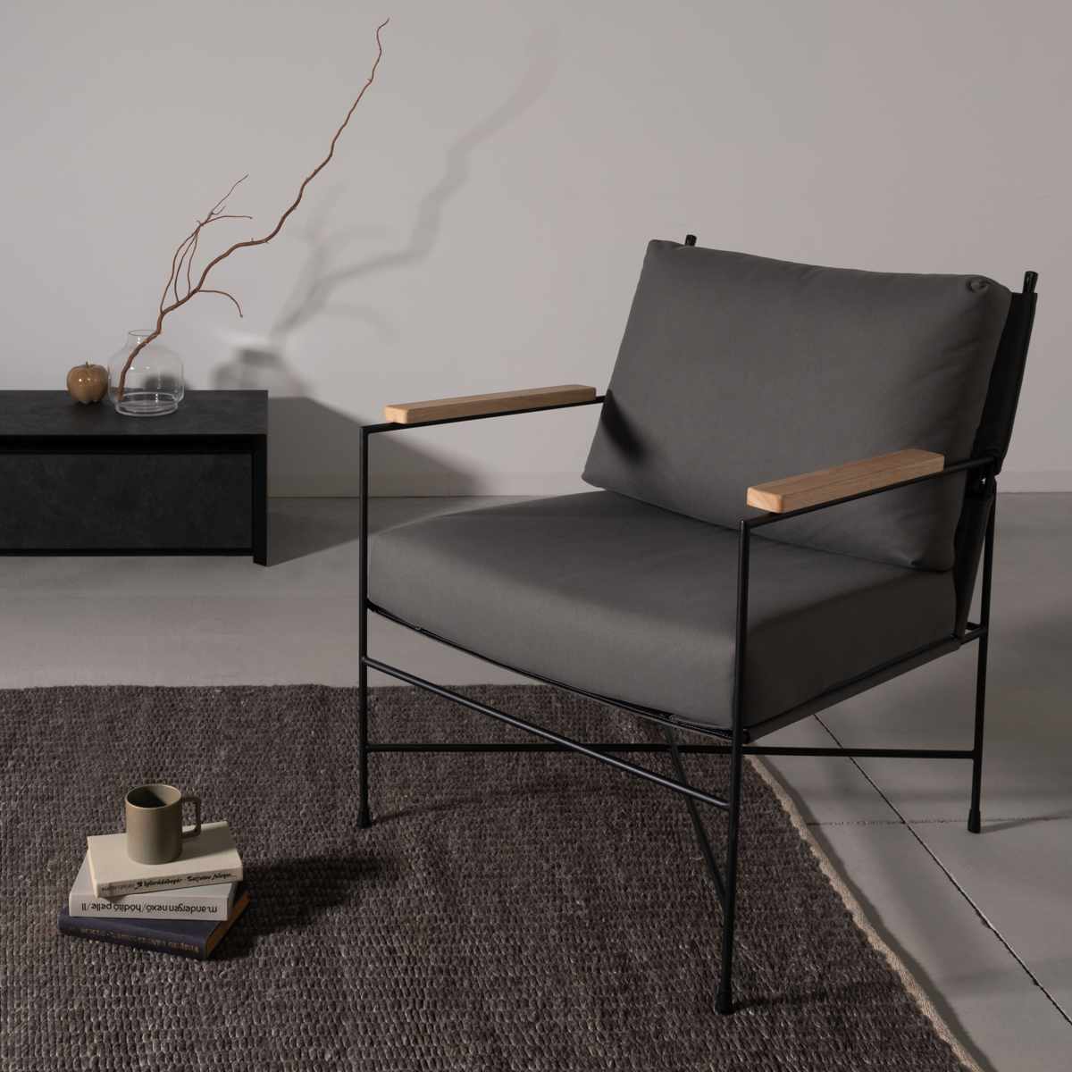 ラウンジチェア 座面高43cm 肘付 リビングチェア アニス form ( チェア 椅子 イス パーソナルチェア ファブリック スチール 肘掛け チェアー いす リビング アームチェア 天然木 木製 肘付き ) 【グレー】 グレー