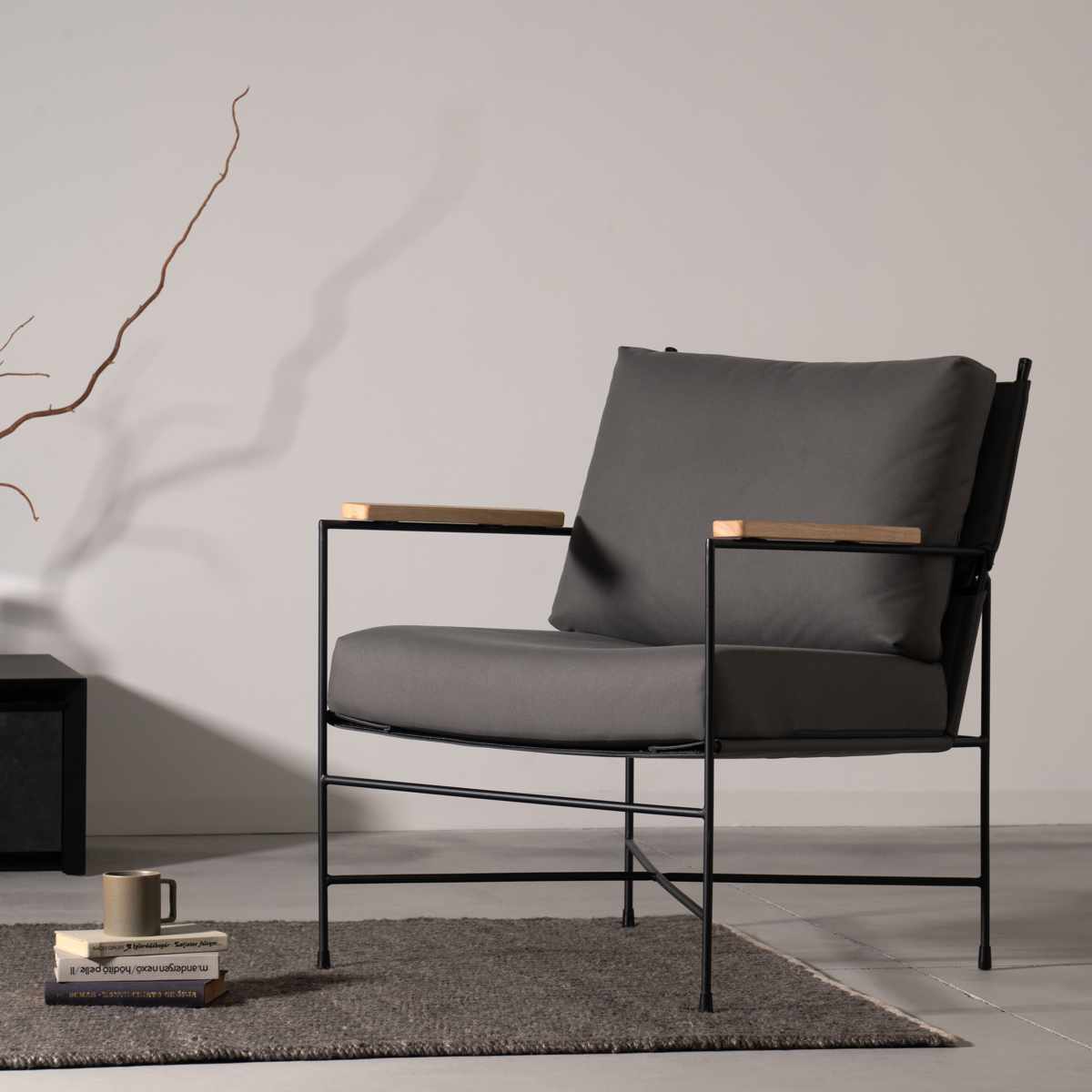 ラウンジチェア 座面高43cm 肘付 リビングチェア アニス form ( チェア 椅子 イス パーソナルチェア ファブリック スチール 肘掛け チェアー いす リビング アームチェア 天然木 木製 肘付き ) 【グレー】 グレー