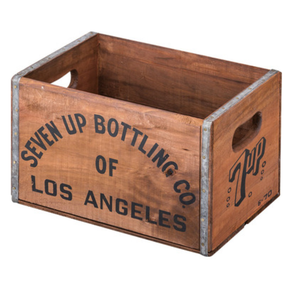 収納ボックス ウッドボックス M 木製 幅40×奥行27×高さ22.5cm ( 天然木 収納 ボックス 収納ケース 小物収納 小物 木箱 箱 持ち手付き 持ち手穴付き ストッカー ヴィンテージ ユーズド 感 アンティーク 風合い おしゃれ )