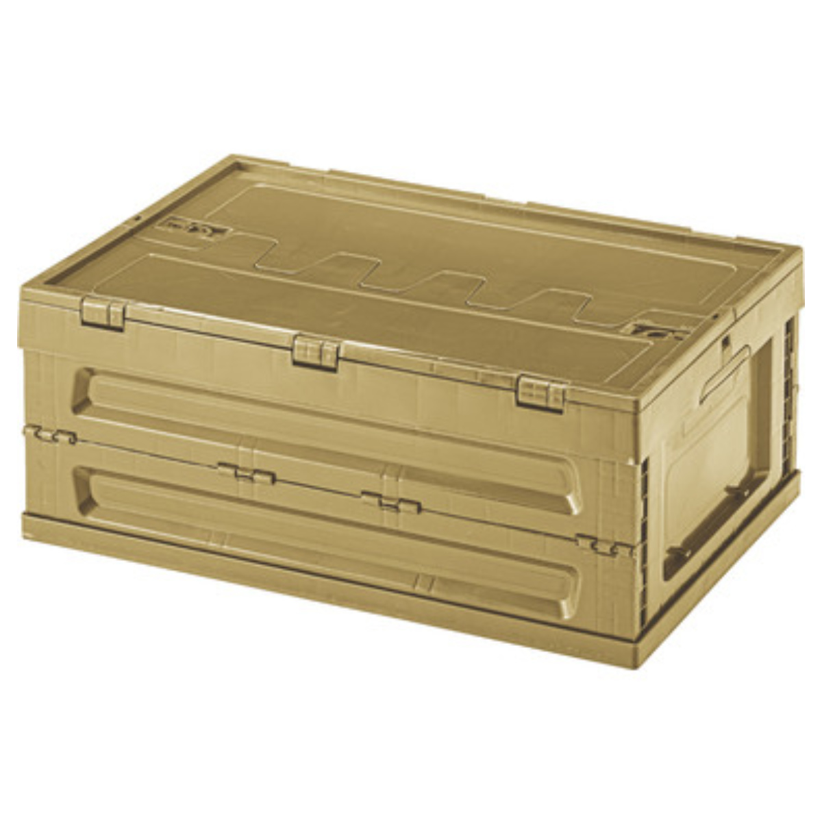 収納ボックス フォールディング コンテナ S 折りたたみ ふた付き 幅59×奥行40×高さ24.5cm ( ボックス 収納 蓋 蓋付き 収納ケース ケース おしゃれ 積み重ね 積める スタッキング 収納コンテナ 組み立て簡単 小物 小物収納 ) 【ブラック】 ブラック