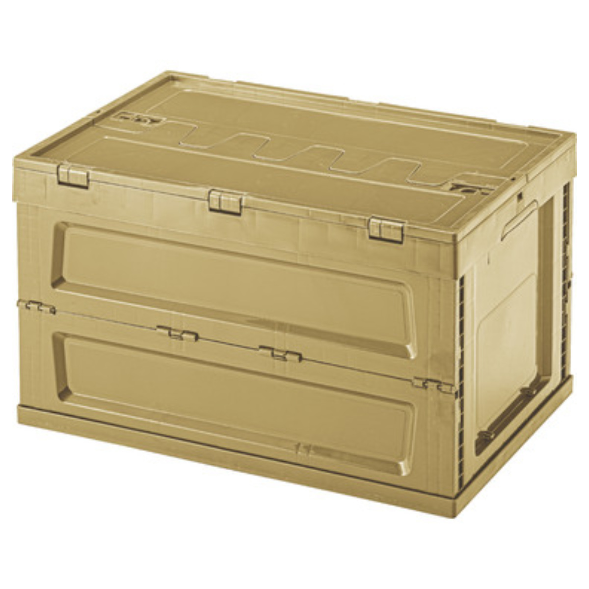 収納ボックス フォールディング コンテナ L 折りたたみ ふた付き 幅59×奥行40×高さ33.5cm ( ボックス 収納 蓋 蓋付き 収納ケース ケース おしゃれ 積み重ね 積める スタッキング 収納コンテナ 組み立て簡単 小物 小物収納 ) 【グレー】 グレー