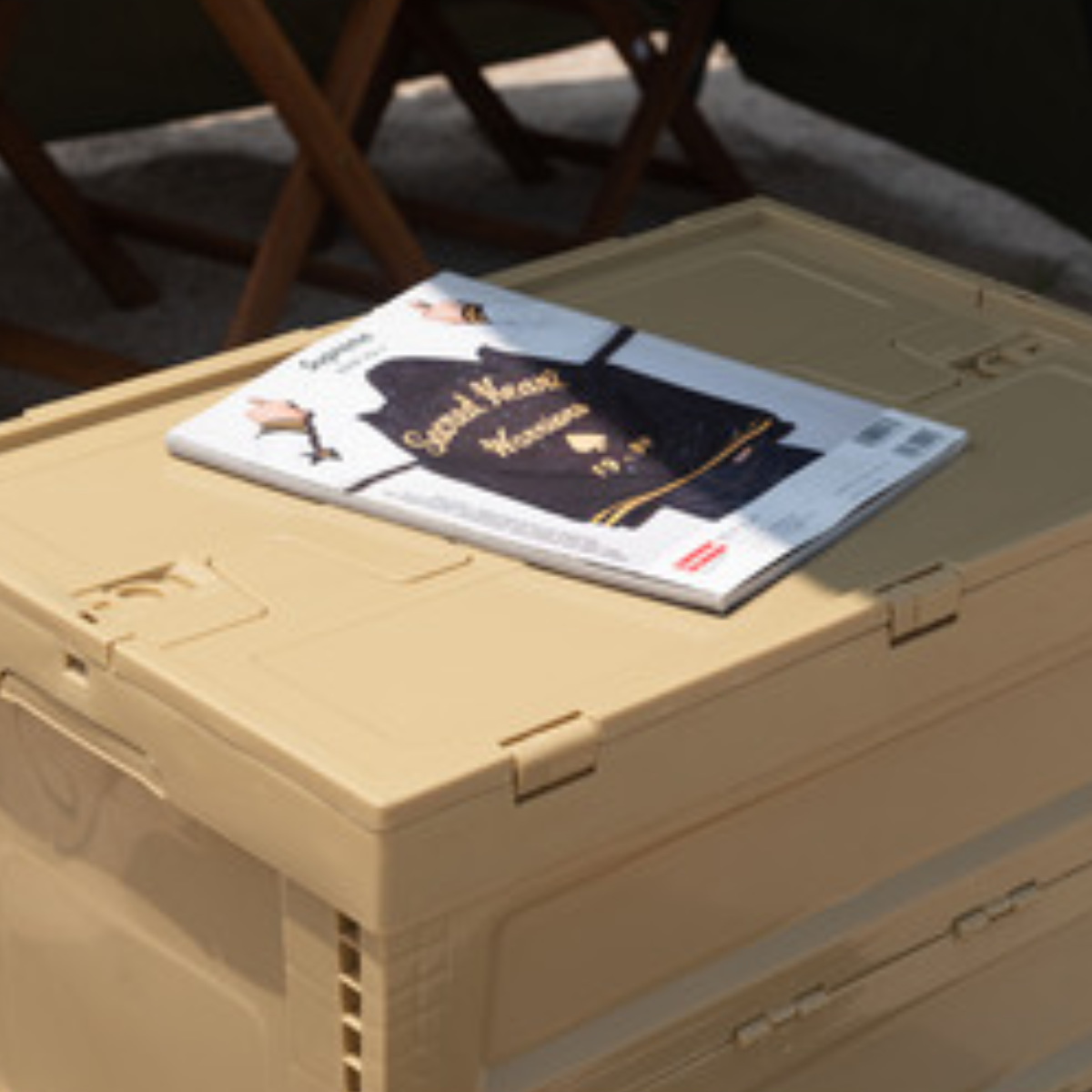 収納ボックス フォールディング コンテナ L 折りたたみ ふた付き 幅59×奥行40×高さ33.5cm ( ボックス 収納 蓋 蓋付き 収納ケース ケース おしゃれ 積み重ね 積める スタッキング 収納コンテナ 組み立て簡単 小物 小物収納 ) 【グレー】 グレー