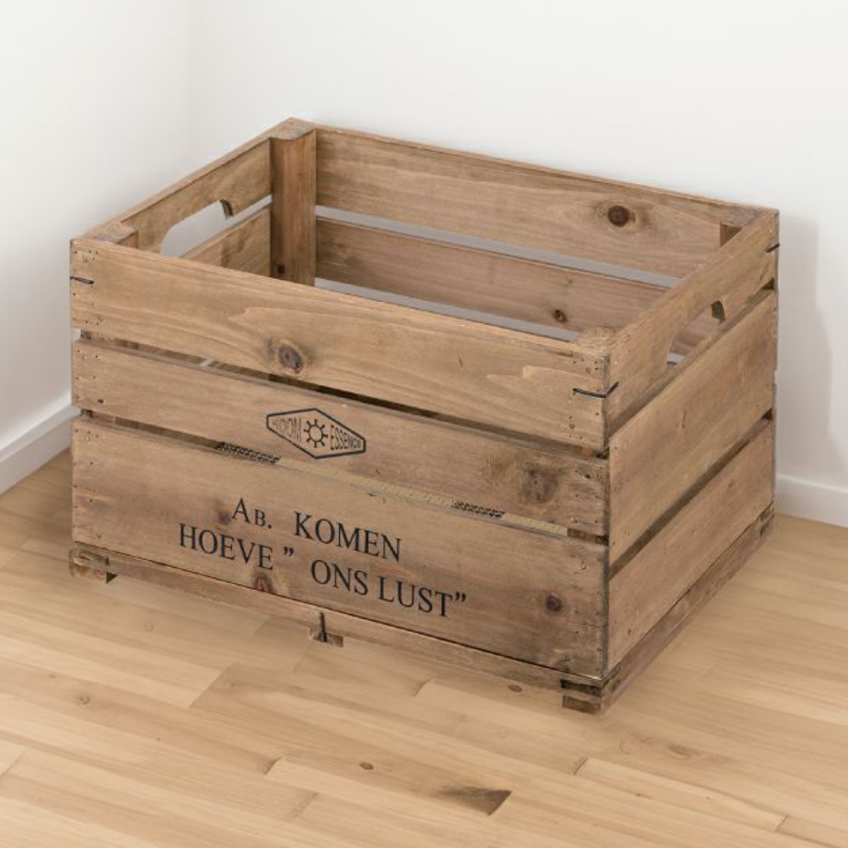 収納ボックス ウッドボックス レギュラーサイズ 木製 持ち手付き 幅50×奥行37×高さ30cm ( 天然木 スタッキング 積み重ね 木箱 ヴィンテージ 収納 アンティーク 野菜ストッカー キッチン収納 ガーデニング ガーデニング雑貨 )