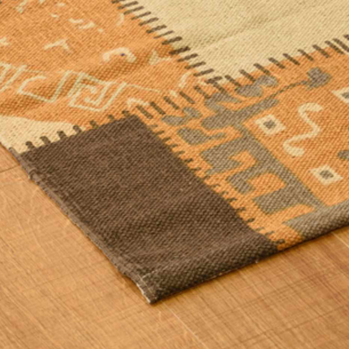 玄関マット 室内 パッチワークミニマット 45×75 ( マット ラグ コットン 敷物 インテリア おしゃれ 薄手 軽量 滑り止め 幅75cm キッチン リビング 寝室 洗面所 ランドリー 室内用マット 玄関 脱衣所 洗面 敷き物 綿 ) 【ブルー】 ブルー