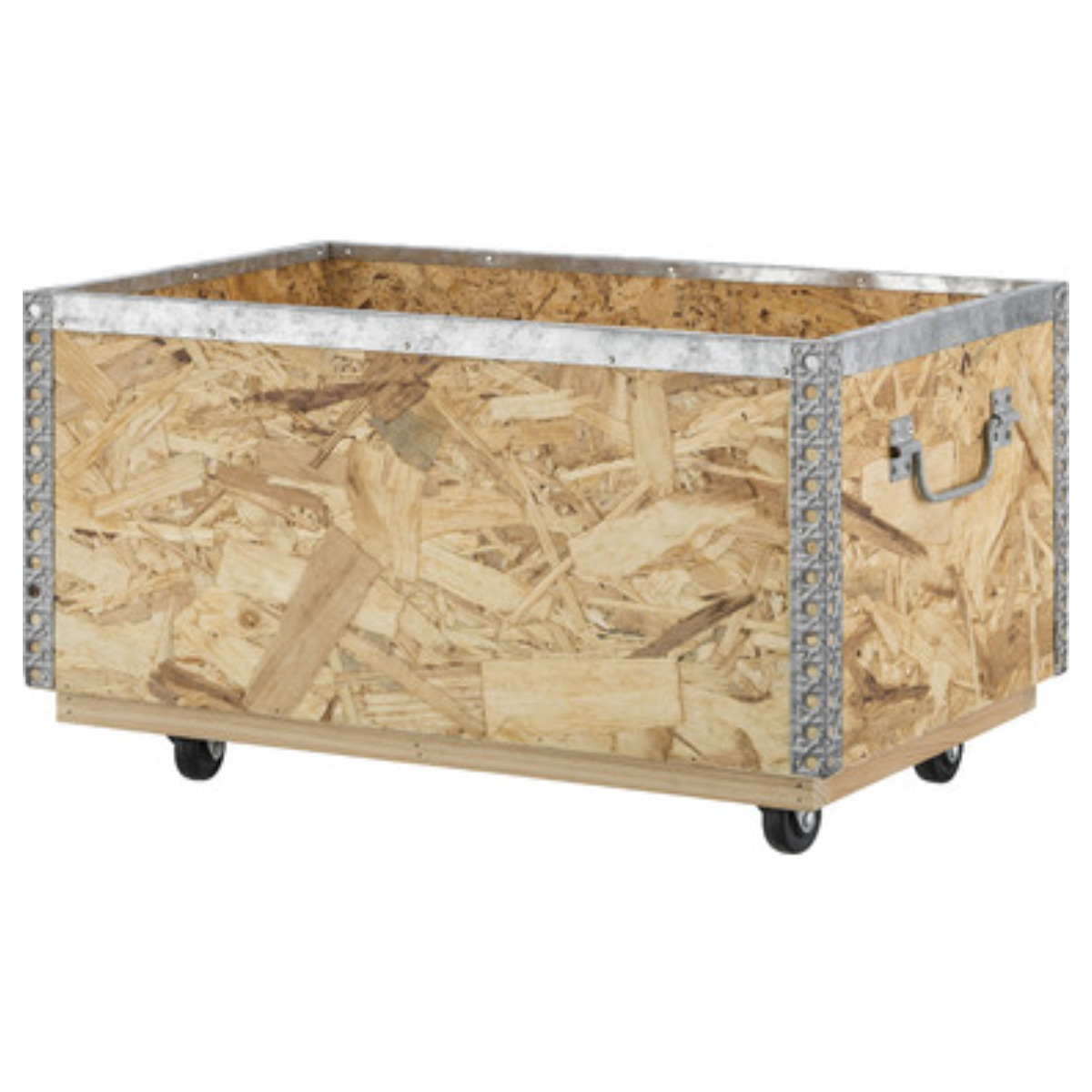 収納ボックス スタッキングボックス L キャスター付き 幅51.5×奥行33×高さ28.5cm ( スタッキング スタック 小物収納 収納家具 収納 木製 アウトドアボックス コンテナ 収納ケース キャリー ワゴン ボックス おしゃれ 北欧 )