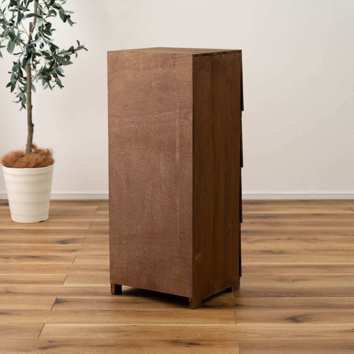 シューズラック 4段 木製 幅34.5cm ( シューズケース シューズボックス 下駄箱 スリム 靴収納 レトロ調 フラップ扉 収納 ラック 玄関収納 収納棚 靴 靴入れ 杉 キャビネット チェスト 家具 扉付き リビング収納 )