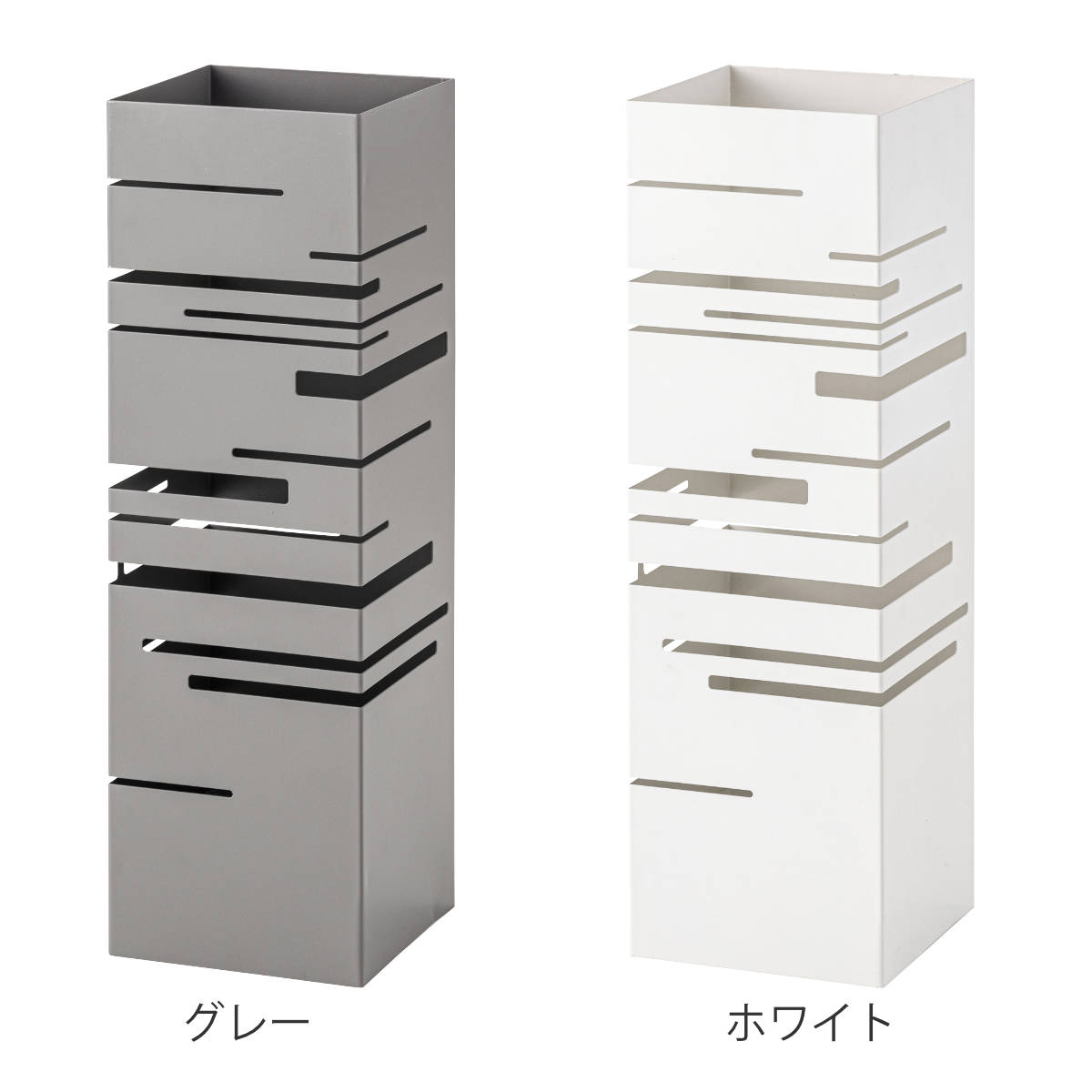 傘立て LFS-180 スチール製 ( 傘たて カサ立て アンブレラスタンド カサ 傘 かさ コンパクト モノトーン シンプル 角型 省スペース 玄関 エントランス 乾きやすい 丈夫 水受けトレイ付き ) 【グレー】 グレー