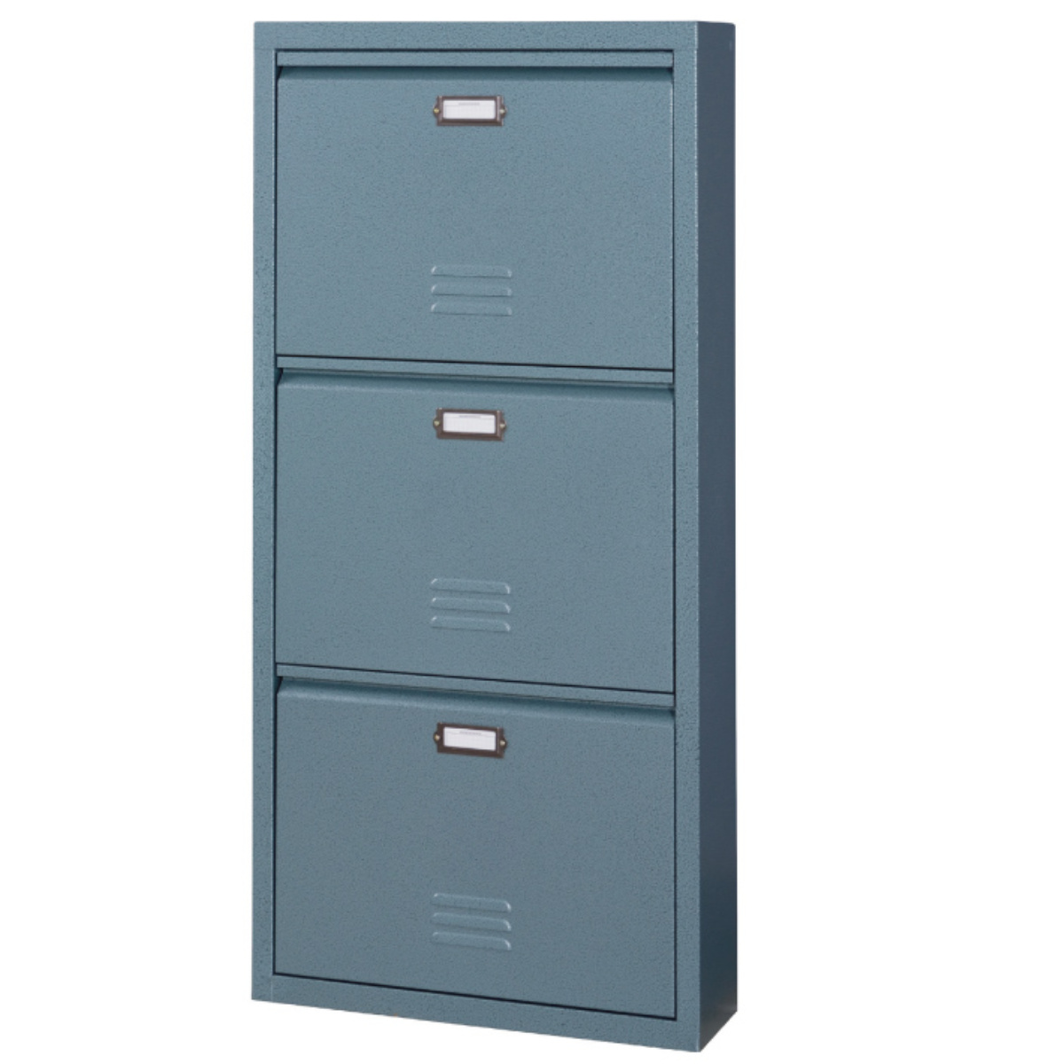 シューズラック 3段 RALD グリーン 幅50cm （ ラルド スリム シューズケース シューズボックス 下駄箱 靴収納 靴箱 ラック ロッカー風 収納 玄関収納 収納棚 靴 靴入れ 雑誌 本 棚 玄関 フラップ扉 コンパクト 薄型 ）