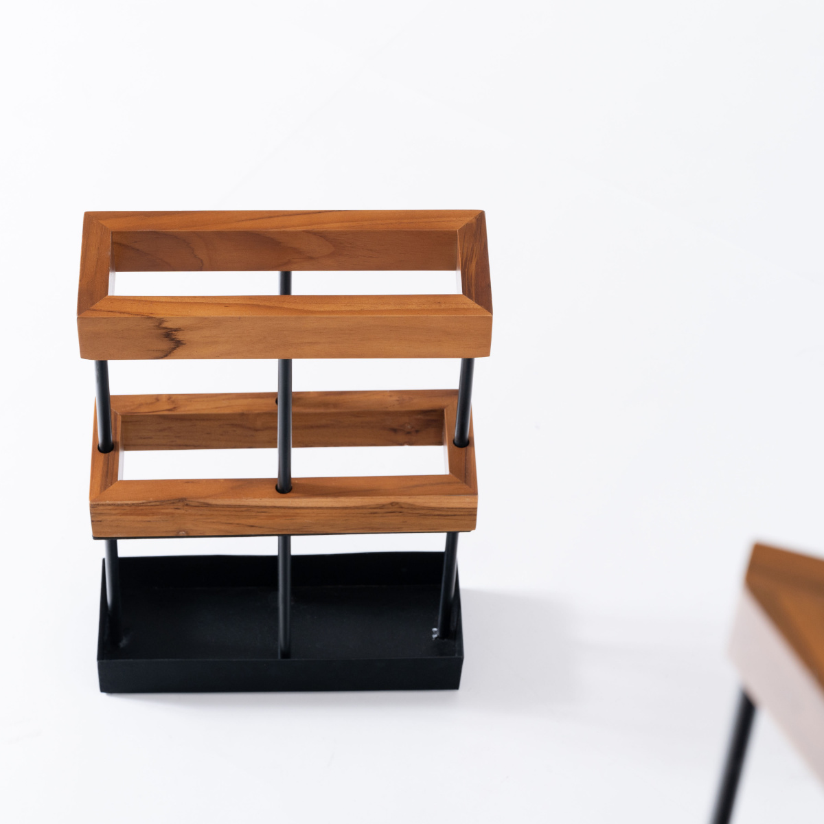 傘立て 四角 木製 スチール ( 傘たて スリム 玄関収納 省スペース 天然木 ブラック 木 ウッド 角型 コンパクト 北欧 おしゃれ )