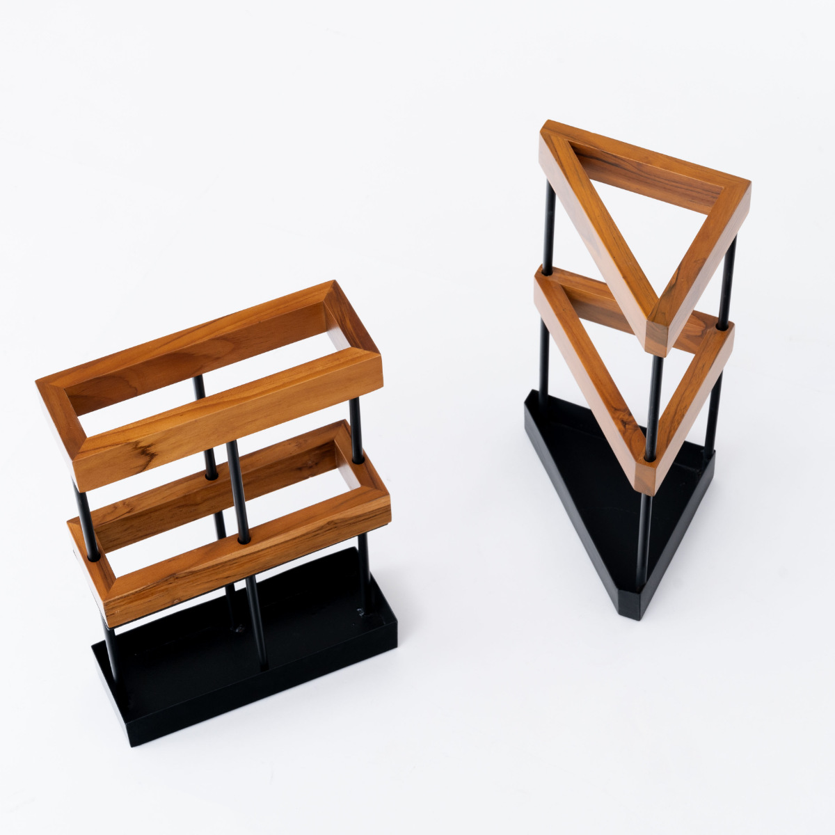 傘立て 三角 木製 スチール ( 傘たて スリム 玄関収納 省スペース コーナー 設置 天然木 ブラック 木 ウッド さんかく コンパクト 北欧 おしゃれ )