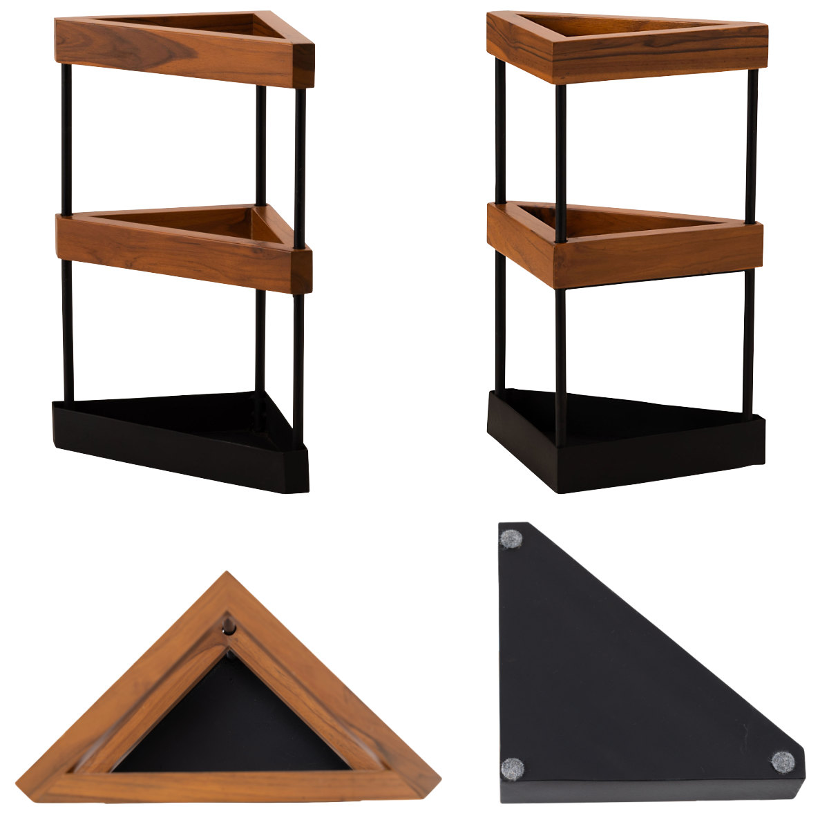 傘立て 三角 木製 スチール ( 傘たて スリム 玄関収納 省スペース コーナー 設置 天然木 ブラック 木 ウッド さんかく コンパクト 北欧 おしゃれ )