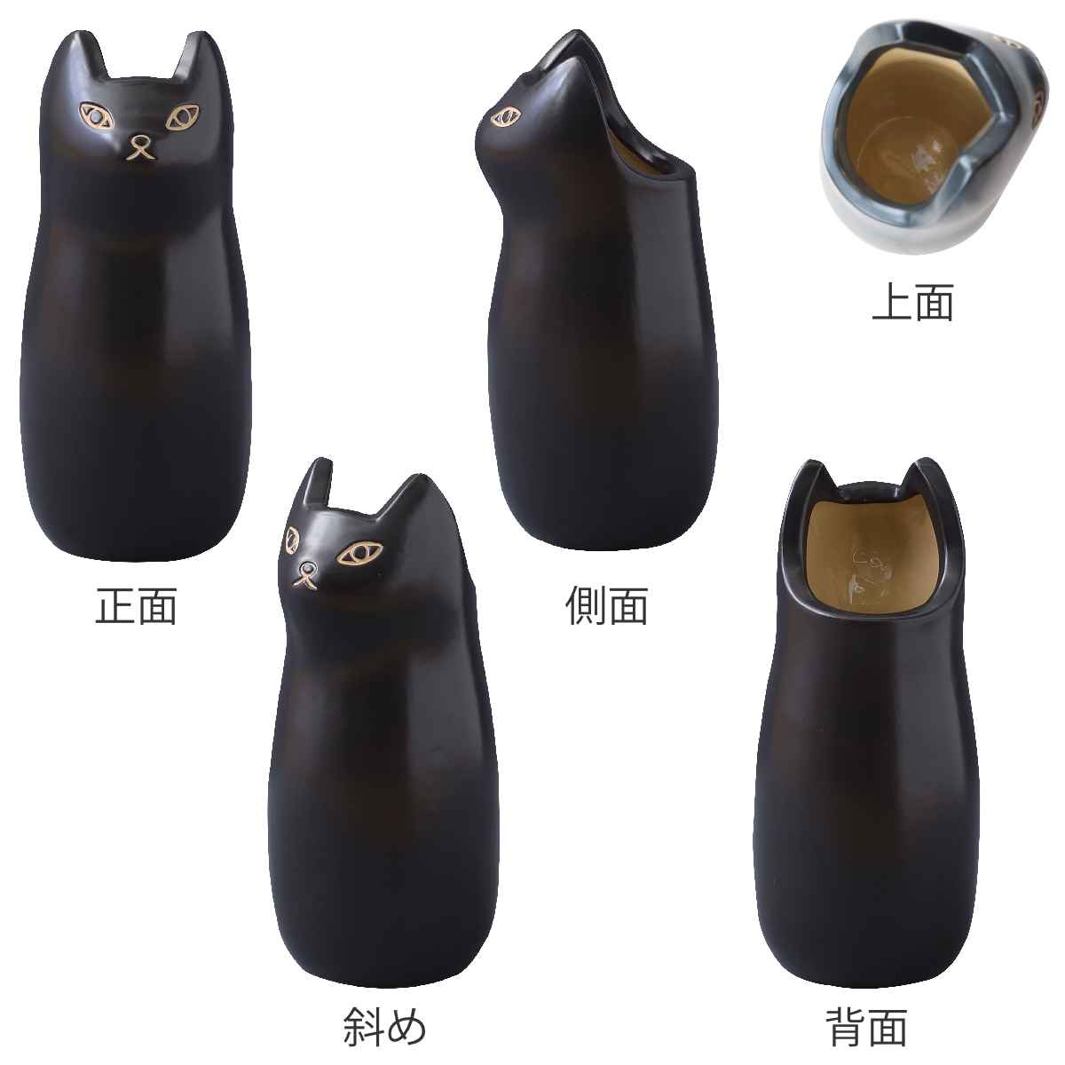 傘立て ネコ 34.5cm 陶器 ( 傘たて 猫 玄関収納 スリム アンブレラスタンド かわいい 猫グッズ 傘入れ 猫型 アニマル 錆びない 北欧 玄関 収納 ) 【ホワイト】 ホワイト