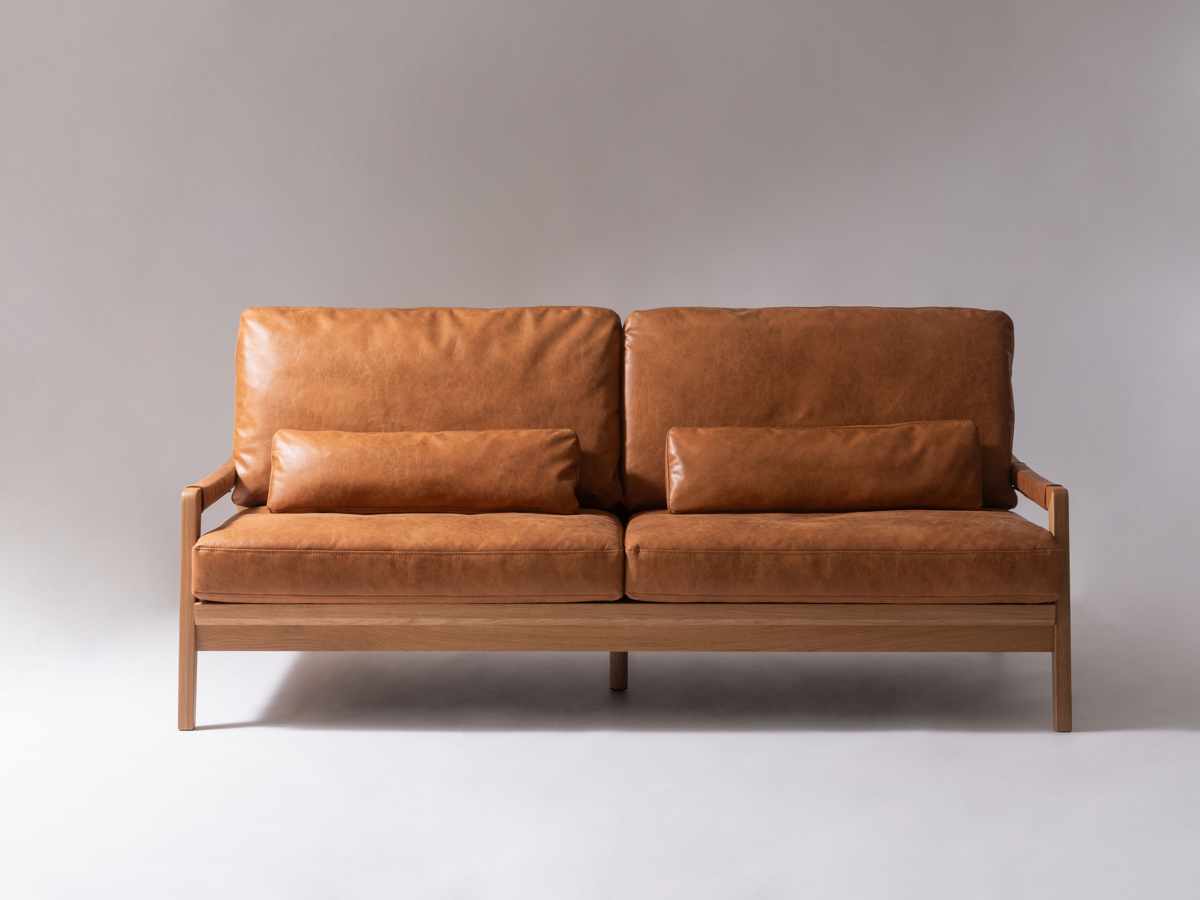 ソファ 3人掛け 幅181cm クロスレザー フェンネル form ( 開梱設置 リビングソファ sofa 木製 天然木 座面広い サポートクッション付き 肘掛け レザー調 ダイニングソファ 座り心地 快適 ソファー ゆったり 背もたれ )