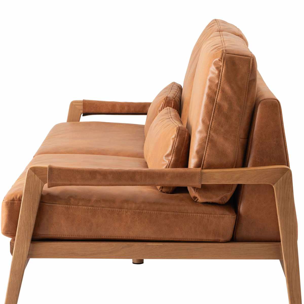 ソファ 3人掛け 幅181cm クロスレザー フェンネル form ( 開梱設置 リビングソファ sofa 木製 天然木 座面広い サポートクッション付き 肘掛け レザー調 ダイニングソファ 座り心地 快適 ソファー ゆったり 背もたれ )