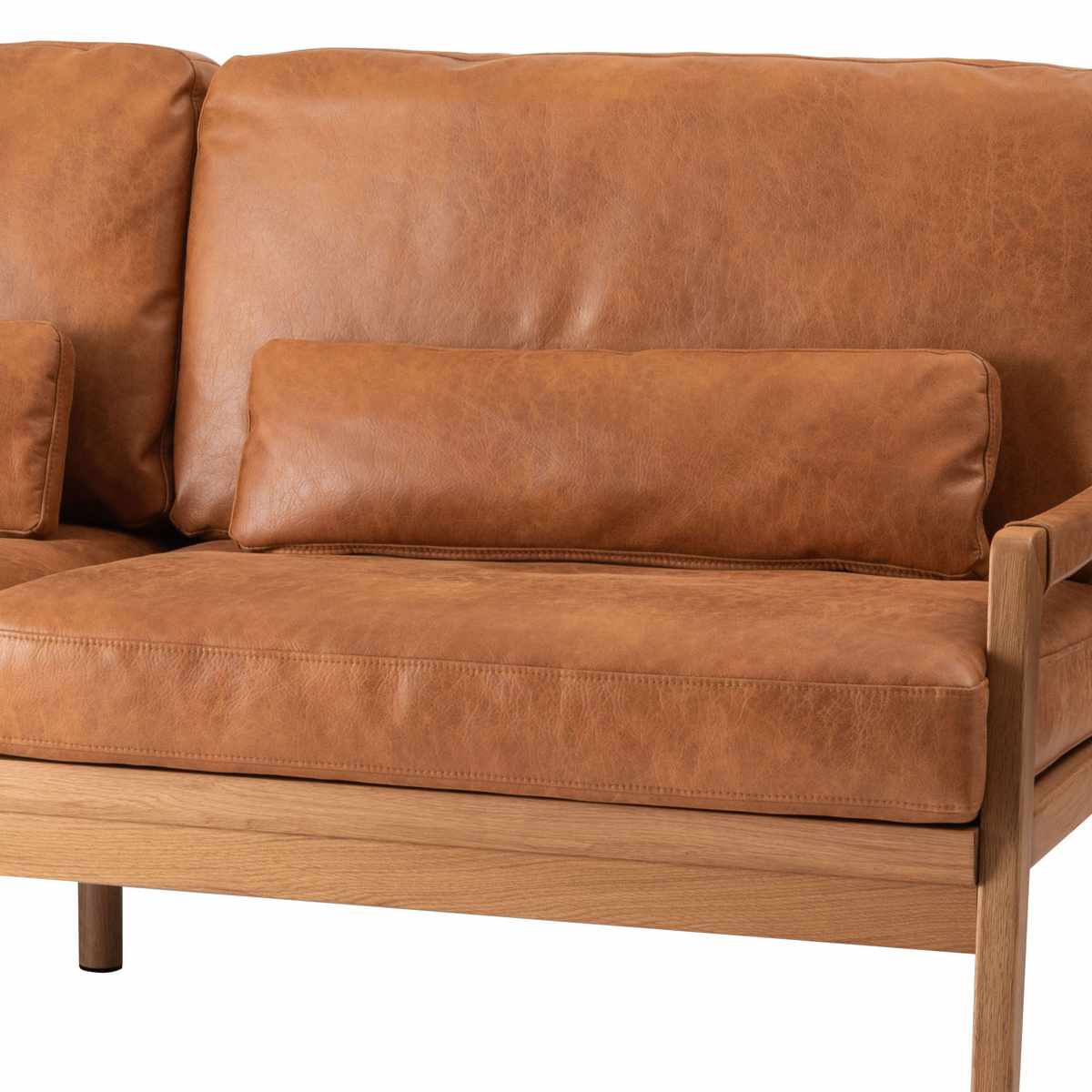 ソファ 3人掛け 幅181cm クロスレザー フェンネル form ( 開梱設置 リビングソファ sofa 木製 天然木 座面広い サポートクッション付き 肘掛け レザー調 ダイニングソファ 座り心地 快適 ソファー ゆったり 背もたれ )