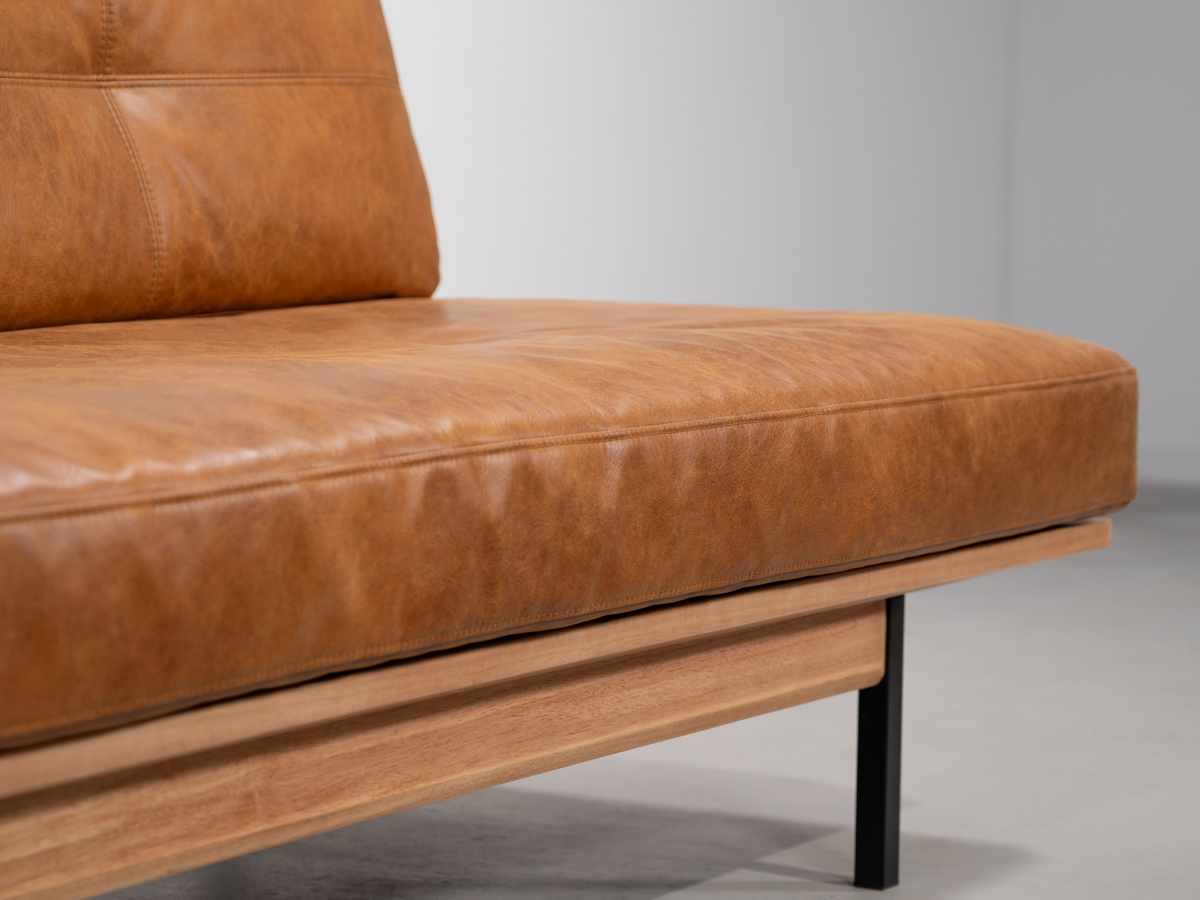 ソファ 3人掛け 幅182cm クロスレザー マートル form ( 開梱設置 リビングソファ sofa 木製 天然木 アイアン ファブリック ダイニングソファ レザー調 座り心地 快適 ソファー アームレス ローバック )