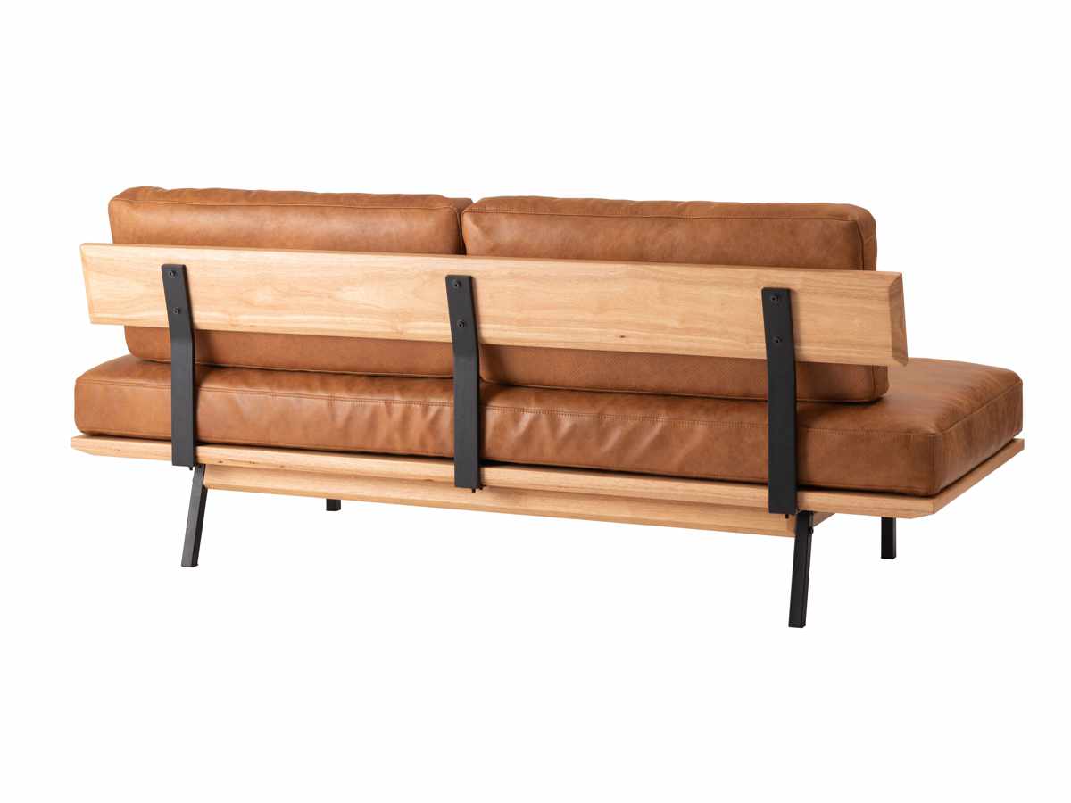 ソファ 3人掛け 幅182cm クロスレザー マートル form ( 開梱設置 リビングソファ sofa 木製 天然木 アイアン ファブリック ダイニングソファ レザー調 座り心地 快適 ソファー アームレス ローバック )