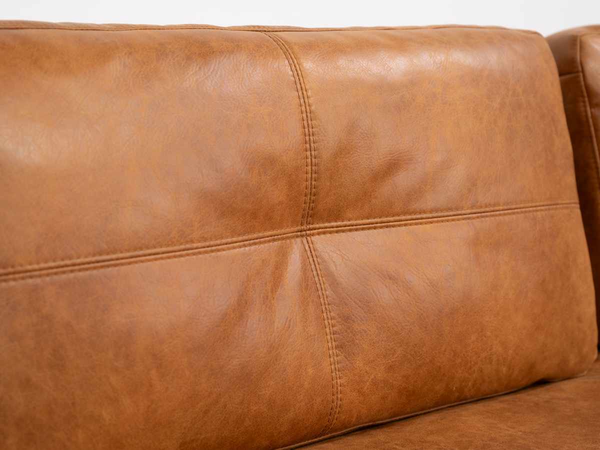 ソファ 3人掛け 幅182cm クロスレザー マートル form ( 開梱設置 リビングソファ sofa 木製 天然木 アイアン ファブリック ダイニングソファ レザー調 座り心地 快適 ソファー アームレス ローバック )