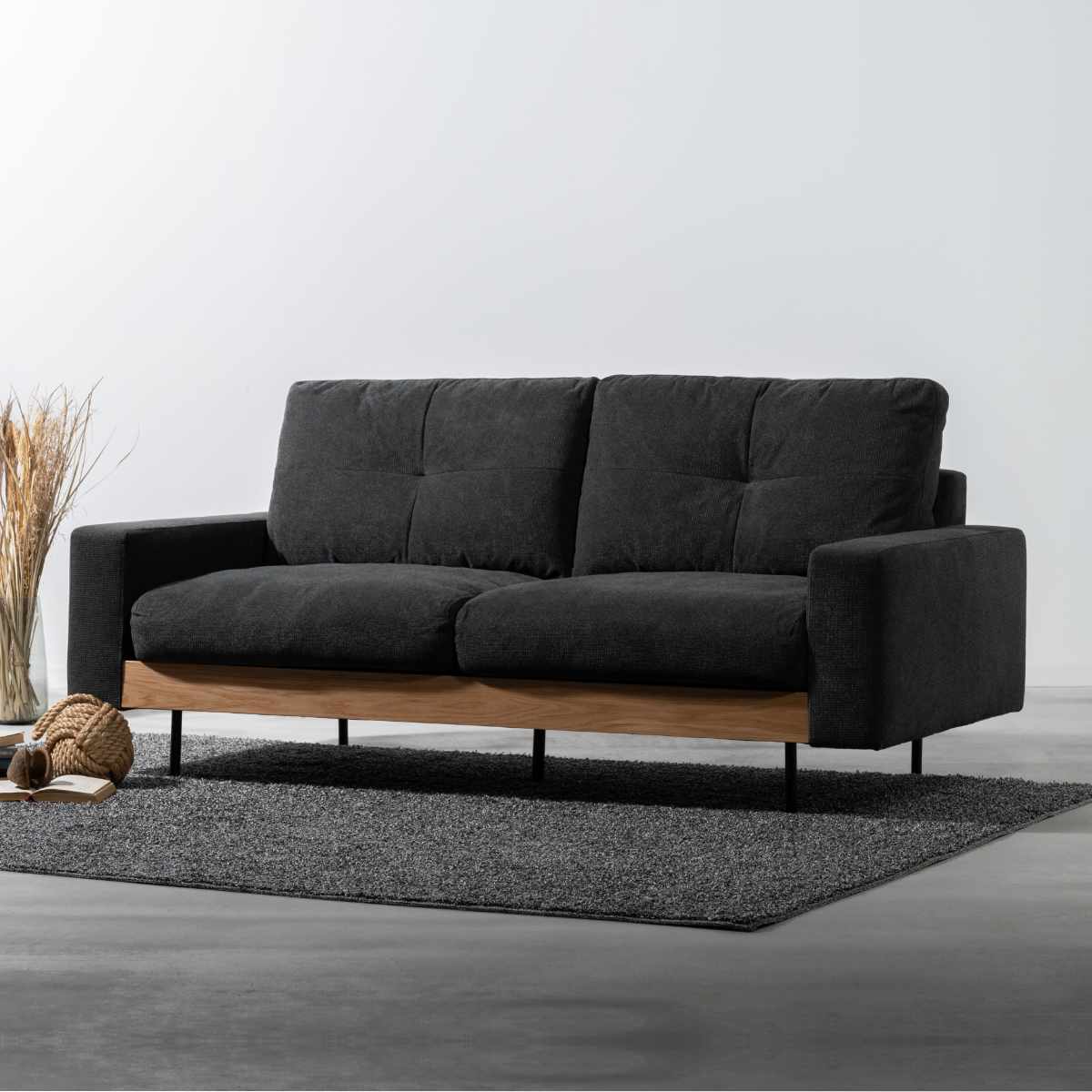 ソファ 3人掛け 幅180cm フラックス form ( 開梱設置 リビングソファ sofa 木製 天然木 肘掛け ファブリック ウッドフレーム ダイニングソファ 弾力 座り心地 快適 ソファー スチール脚 ) 【グレージュ】 グレージュ