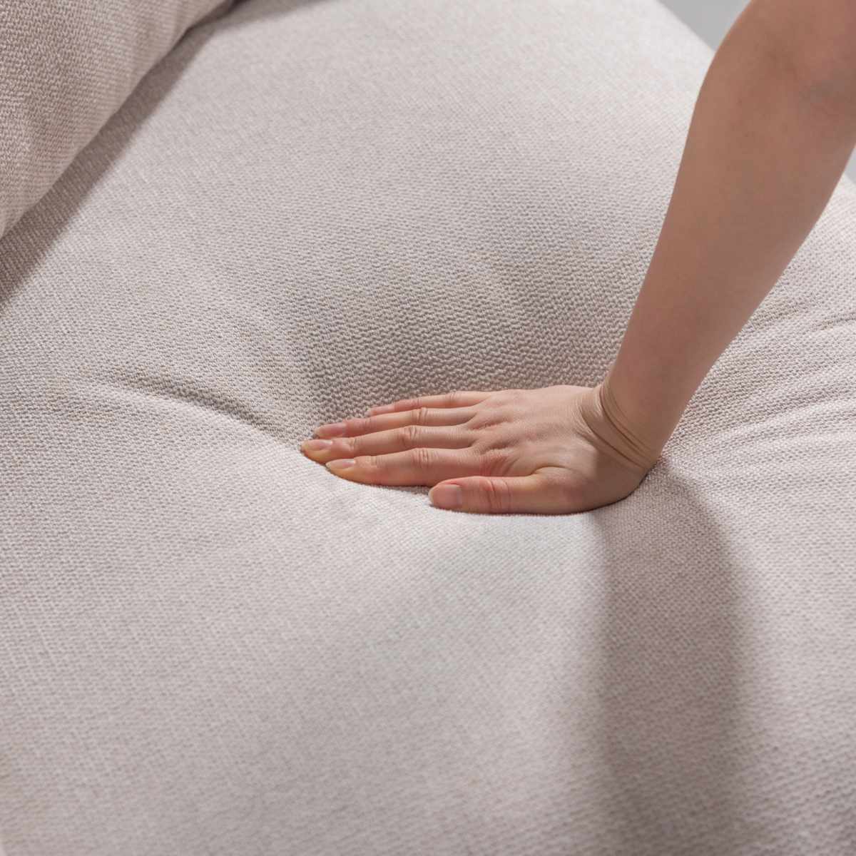 ソファ 3人掛け 幅182cm グルート form ( 開梱設置 リビングソファ sofa 肘掛け クッション付き ファブリック ダイニングソファ 弾力 座り心地 快適 ソファー スチール脚 ) 【グレージュ】 グレージュ