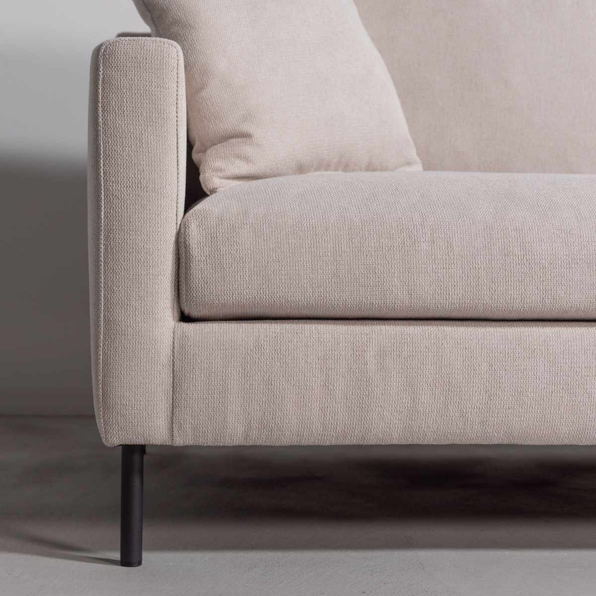 ソファ 3人掛け 幅182cm グルート form ( 開梱設置 リビングソファ sofa 肘掛け クッション付き ファブリック ダイニングソファ 弾力 座り心地 快適 ソファー スチール脚 ) 【グレージュ】 グレージュ