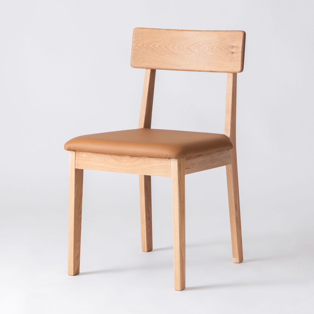 ダイニングチェア 座面高44.5cm 本革 キャメル チョーク form ( チェア ダイニング イス 椅子 食卓椅子 完成品 木製 天然木 肘なし レザー チェアー いす 食卓 リビング ダイニングチェアー リビングチェア 木製椅子 )