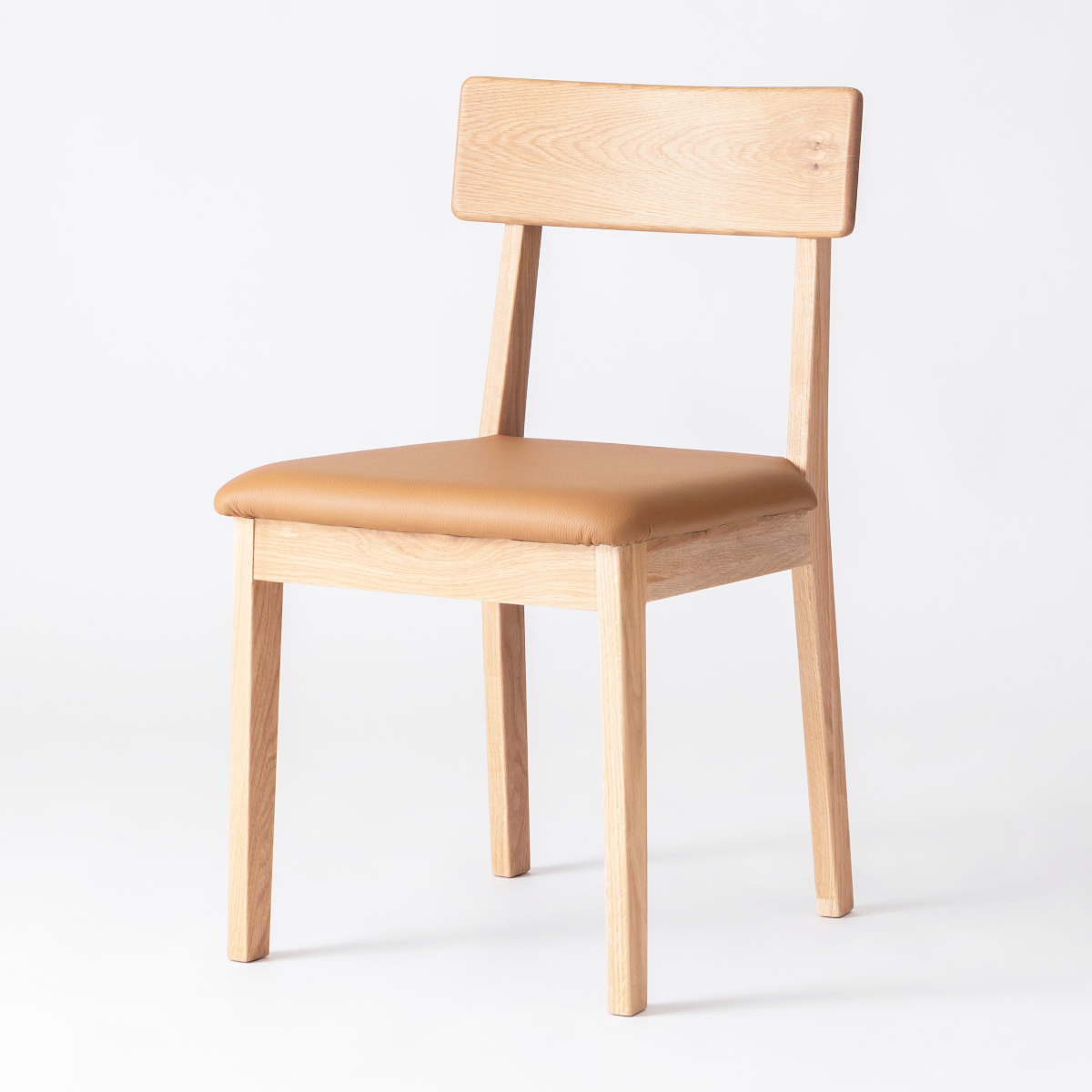 ダイニングチェア 座面高44.5cm 本革 キャメル チョーク form ( チェア ダイニング イス 椅子 食卓椅子 完成品 木製 天然木 肘なし レザー チェアー いす 食卓 リビング ダイニングチェアー リビングチェア 木製椅子 )
