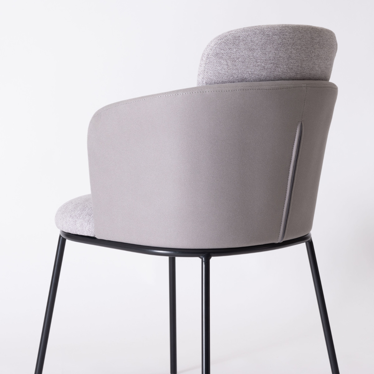 ダイニングチェア 座面高45cm ソレル form ( チェア ダイニング イス 椅子 食卓椅子 ファブリック 肘付き スチール脚 チェアー いす 食卓 リビング ダイニングチェアー リビングチェア ) 【ライトグレー】 ライトグレー