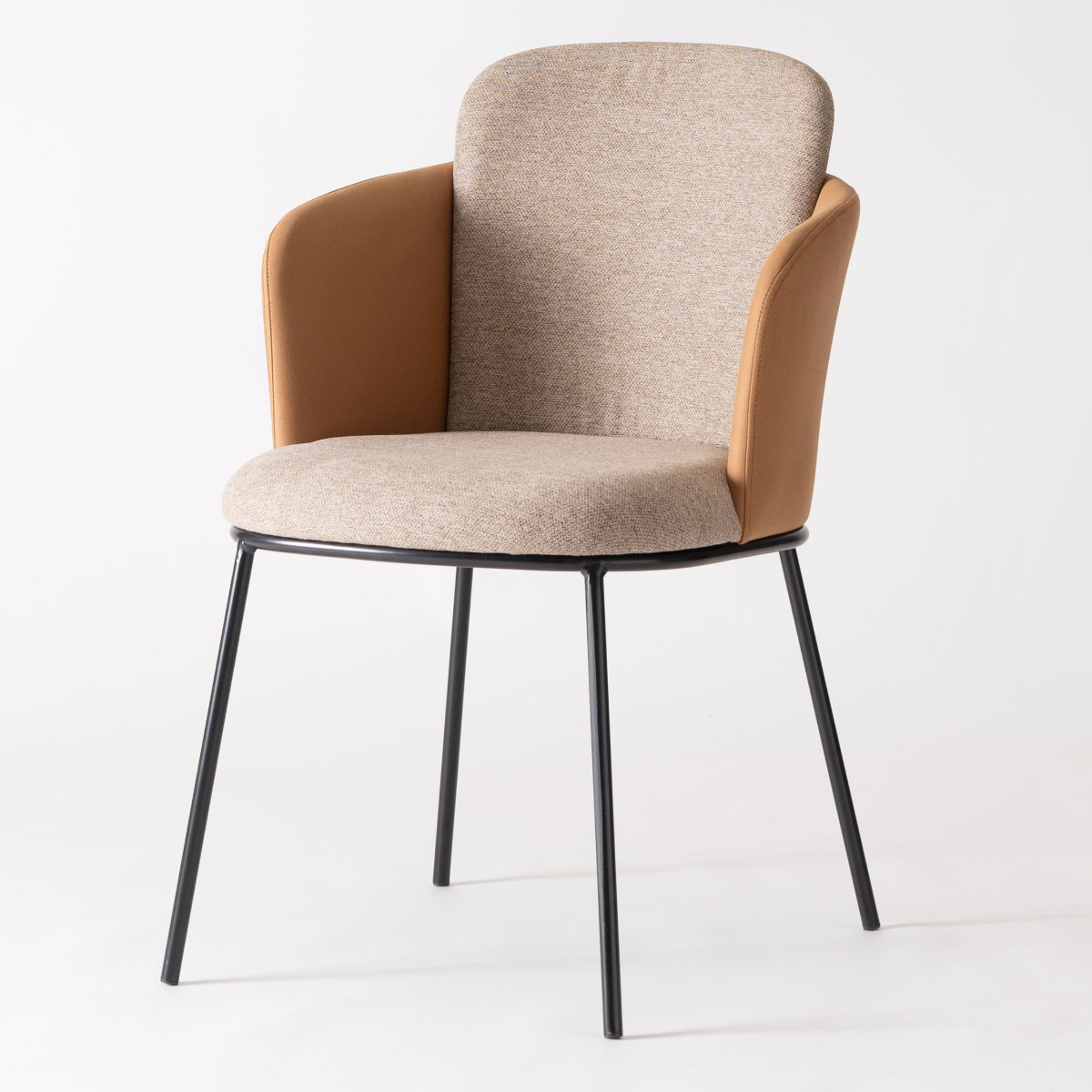 ダイニングチェア 座面高45cm ソレル form ( チェア ダイニング イス 椅子 食卓椅子 ファブリック 肘付き スチール脚 チェアー いす 食卓 リビング ダイニングチェアー リビングチェア ) 【ライトグレー】 ライトグレー