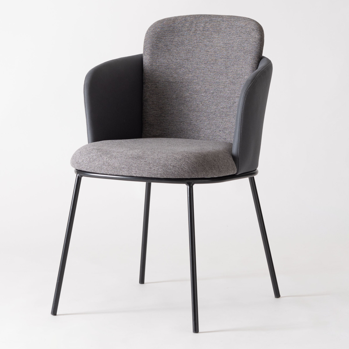 ダイニングチェア 座面高45cm ソレル form ( チェア ダイニング イス 椅子 食卓椅子 ファブリック 肘付き スチール脚 チェアー いす 食卓 リビング ダイニングチェアー リビングチェア ) 【ライトグレー】 ライトグレー