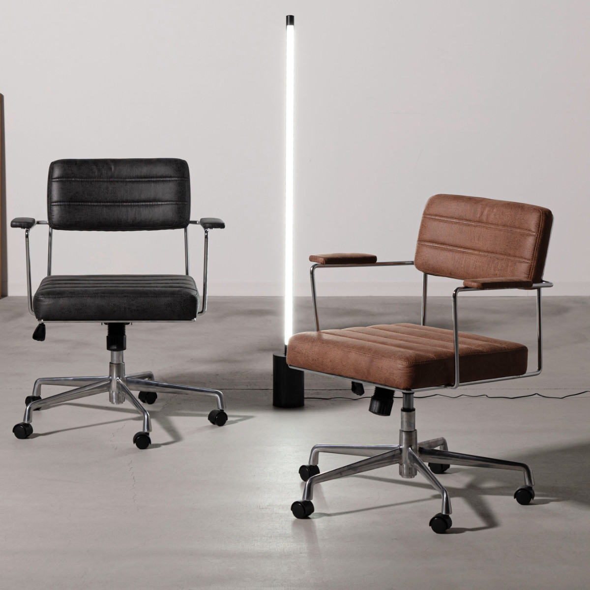 オフィスチェア 昇降式 座面高44~54cm デスクチェア ボラゴ form ( ワークチェア パソコンチェア レザー調 キャスター付き ロッキング機能 肘掛け 学習椅子 勉強椅子 座面 四角 高さ調節 イス オフィス 仕事 ) 【ブラック】 ブラック