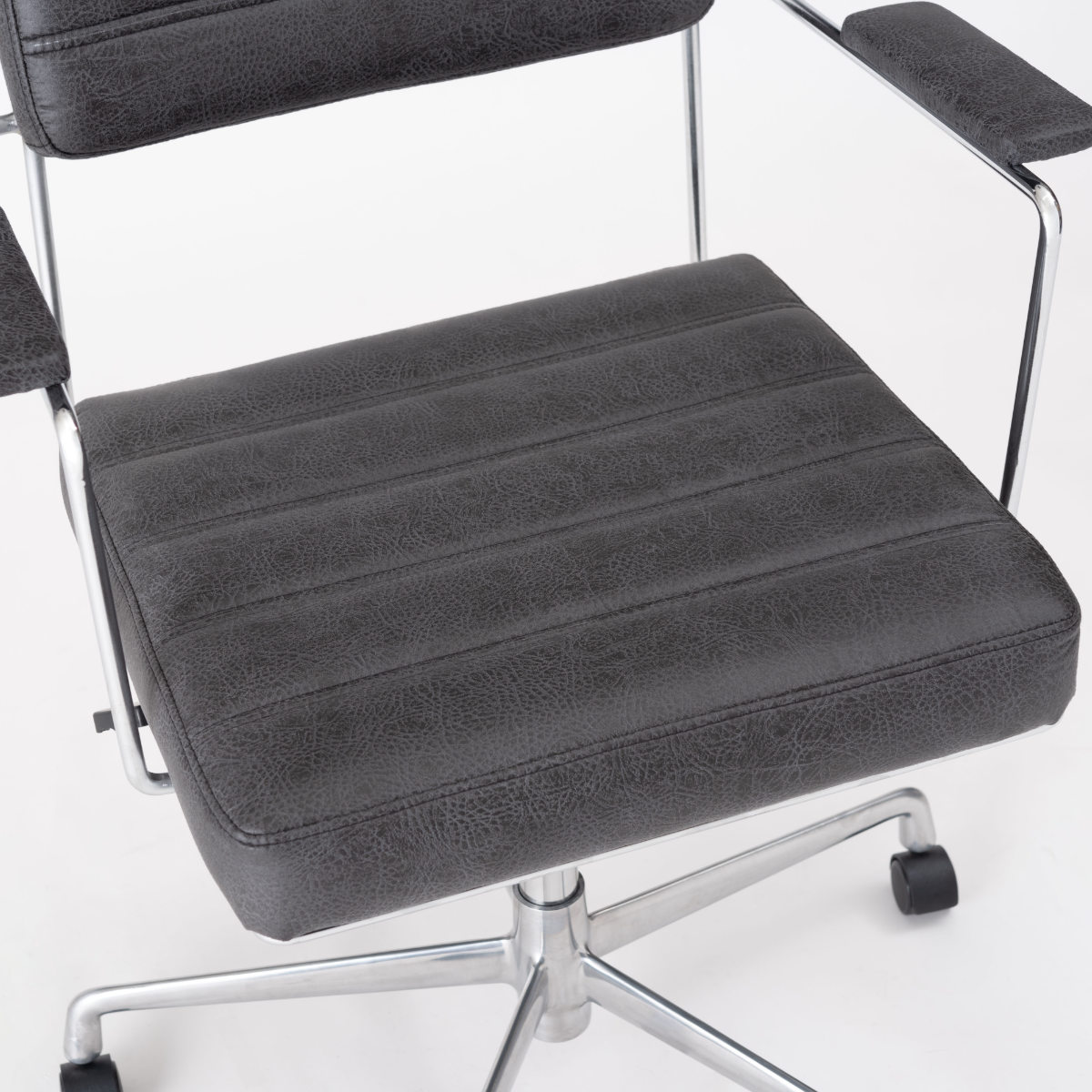 オフィスチェア 昇降式 座面高44~54cm デスクチェア ボラゴ form ( ワークチェア パソコンチェア レザー調 キャスター付き ロッキング機能 肘掛け 学習椅子 勉強椅子 座面 四角 高さ調節 イス オフィス 仕事 ) 【ブラック】 ブラック