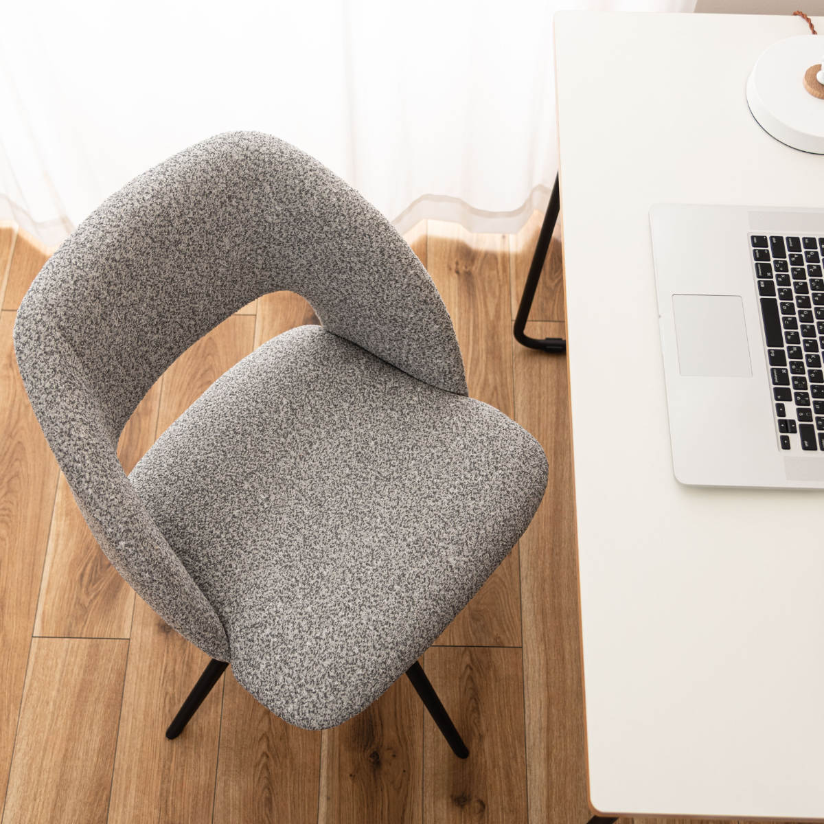 ダイニングチェア 座面高45cm 回転 ファブリック モダン ( チェア ダイニング イス 椅子 食卓椅子 回転椅子 デスクチェア 360度回転 ウレタン 疲れにくい いす 食卓 リビング リビングチェア シンプル おしゃれ 立ち座り 楽 ) 【ライトグレー】 ライトグレー