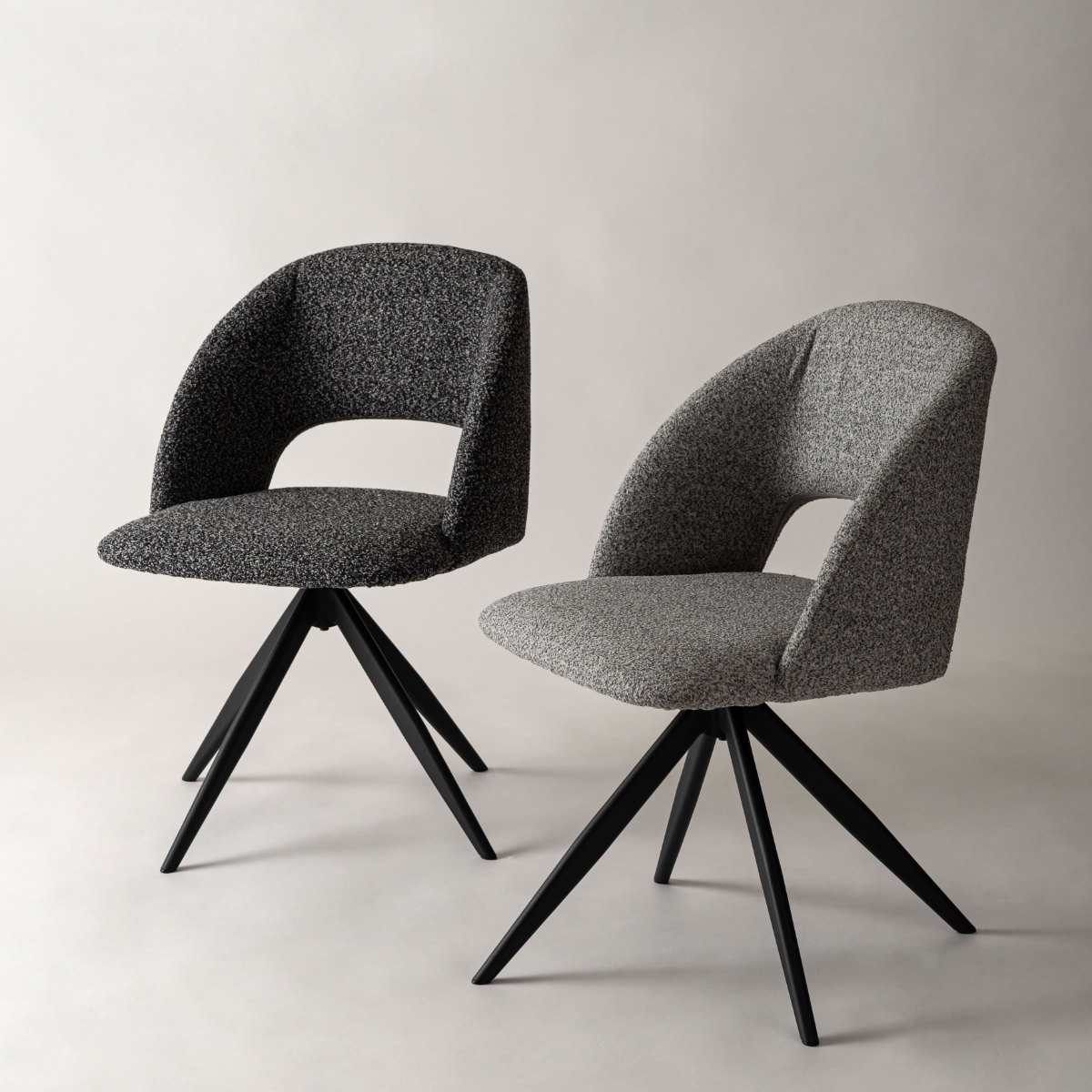 ダイニングチェア 座面高45cm 回転 ファブリック モダン ( チェア ダイニング イス 椅子 食卓椅子 回転椅子 デスクチェア 360度回転 ウレタン 疲れにくい いす 食卓 リビング リビングチェア シンプル おしゃれ 立ち座り 楽 ) 【ライトグレー】 ライトグレー