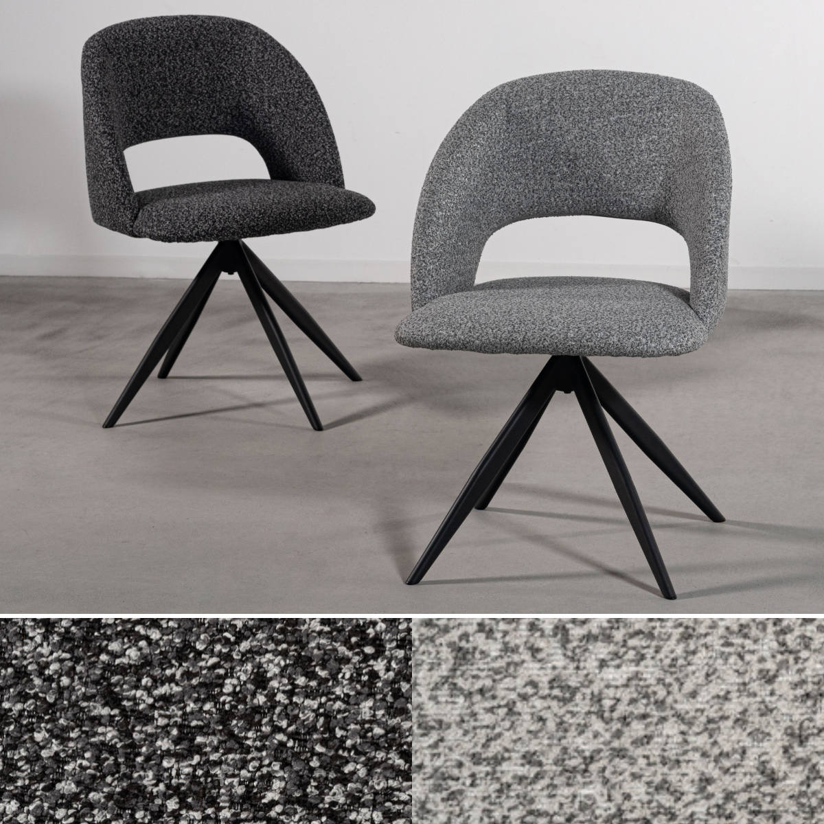 ダイニングチェア 座面高45cm 回転 ファブリック モダン ( チェア ダイニング イス 椅子 食卓椅子 回転椅子 デスクチェア 360度回転 ウレタン 疲れにくい いす 食卓 リビング リビングチェア シンプル おしゃれ 立ち座り 楽 ) 【ライトグレー】 ライトグレー