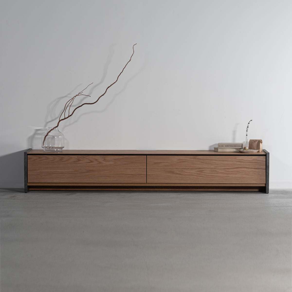 form ローボード 幅180cm シリム 完成品 木目調 天然木 ( 開梱設置 テレビ台 TV台 テレビボード 石目調 大容量 スライドレール フォーム リビングボード 引き出し ブラウン ナチュラル ) 【ブラウン】 ブラウン