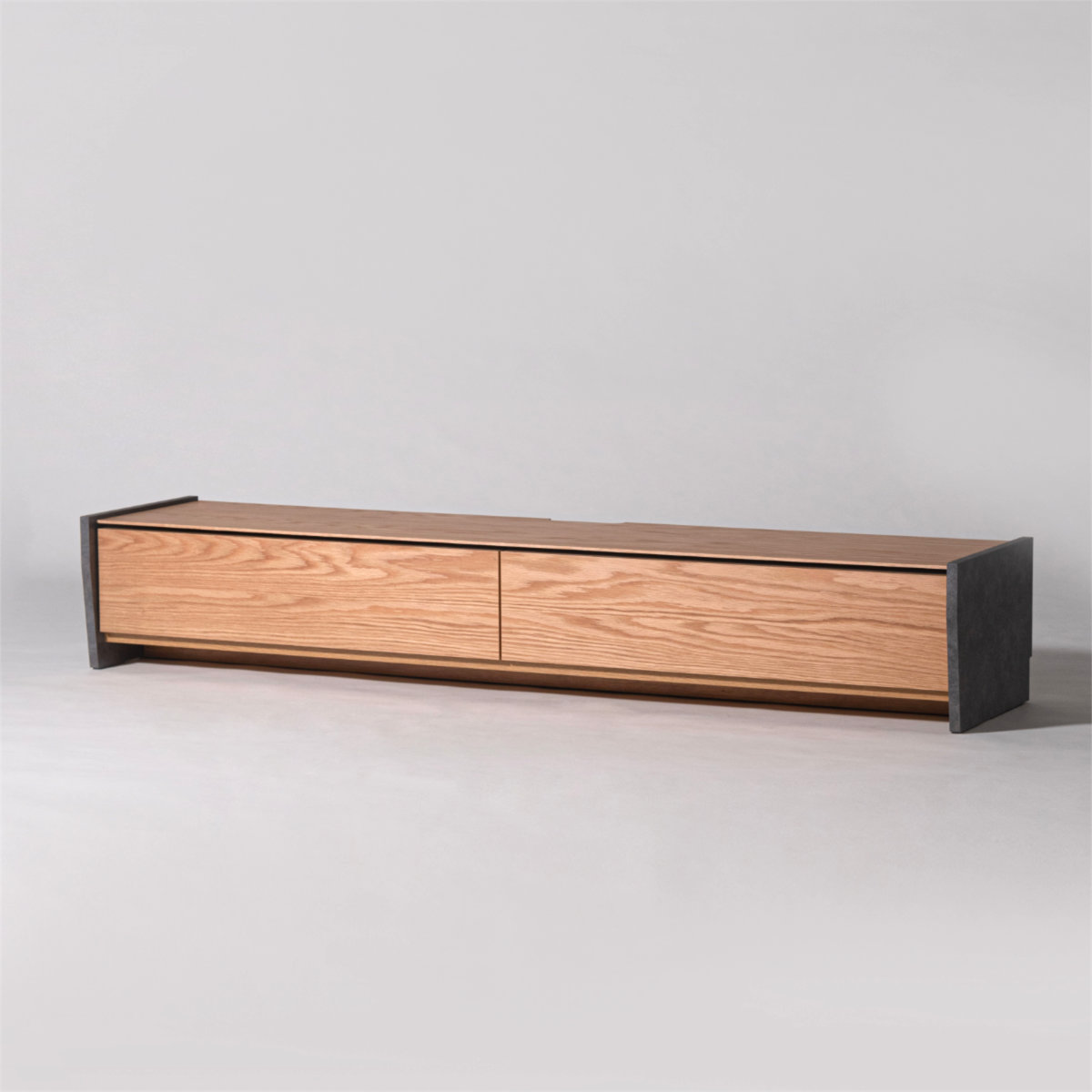 form ローボード 幅180cm シリム 完成品 木目調 天然木 ( 開梱設置 テレビ台 TV台 テレビボード 石目調 大容量 スライドレール フォーム リビングボード 引き出し ブラウン ナチュラル ) 【ブラウン】 ブラウン