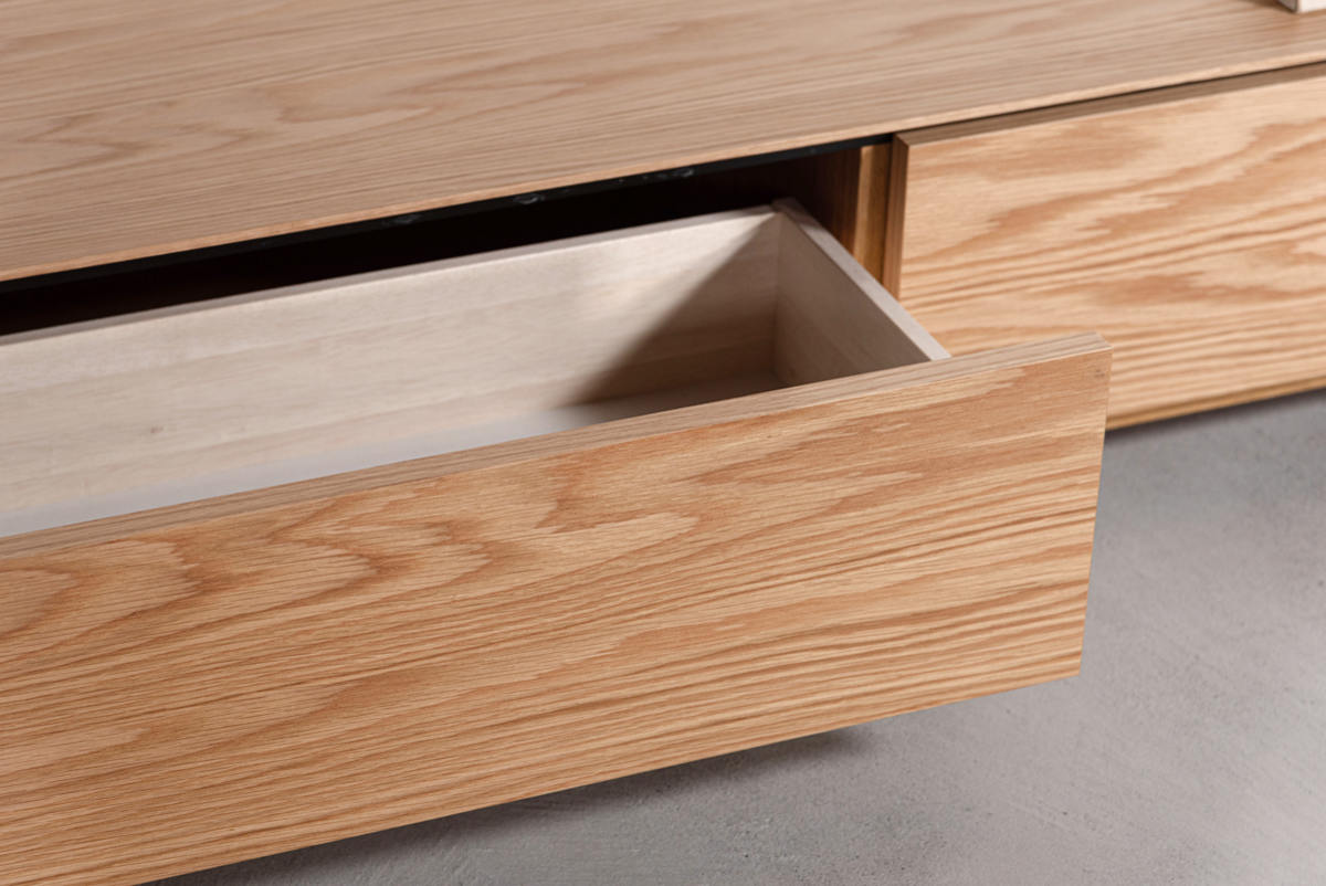 form ローボード 幅180cm シリム 完成品 木目調 天然木 ( 開梱設置 テレビ台 TV台 テレビボード 石目調 大容量 スライドレール フォーム リビングボード 引き出し ブラウン ナチュラル ) 【ブラウン】 ブラウン