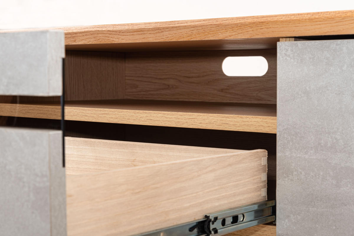 form ローボード 幅180cm プラント 完成品 木目調 天然木 石目調 ( 開梱設置 テレビ台 TV台 テレビボード 石目調 大容量 スライドレール フォーム リビングボード 引き出し 大型テレビ対応 リモコン操作OK )