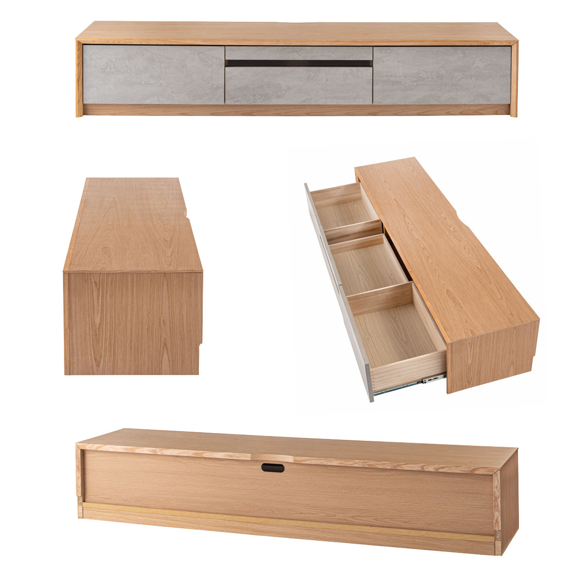 form ローボード 幅180cm プラント 完成品 木目調 天然木 石目調 ( 開梱設置 テレビ台 TV台 テレビボード 石目調 大容量 スライドレール フォーム リビングボード 引き出し 大型テレビ対応 リモコン操作OK )